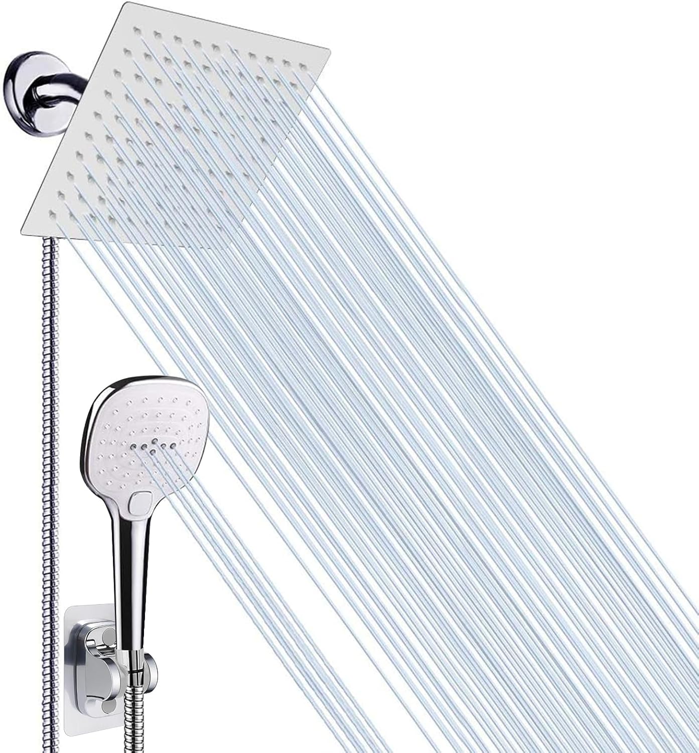 NearMoon Handheld Shower Head with 8 Inch Hose and 3 Settings