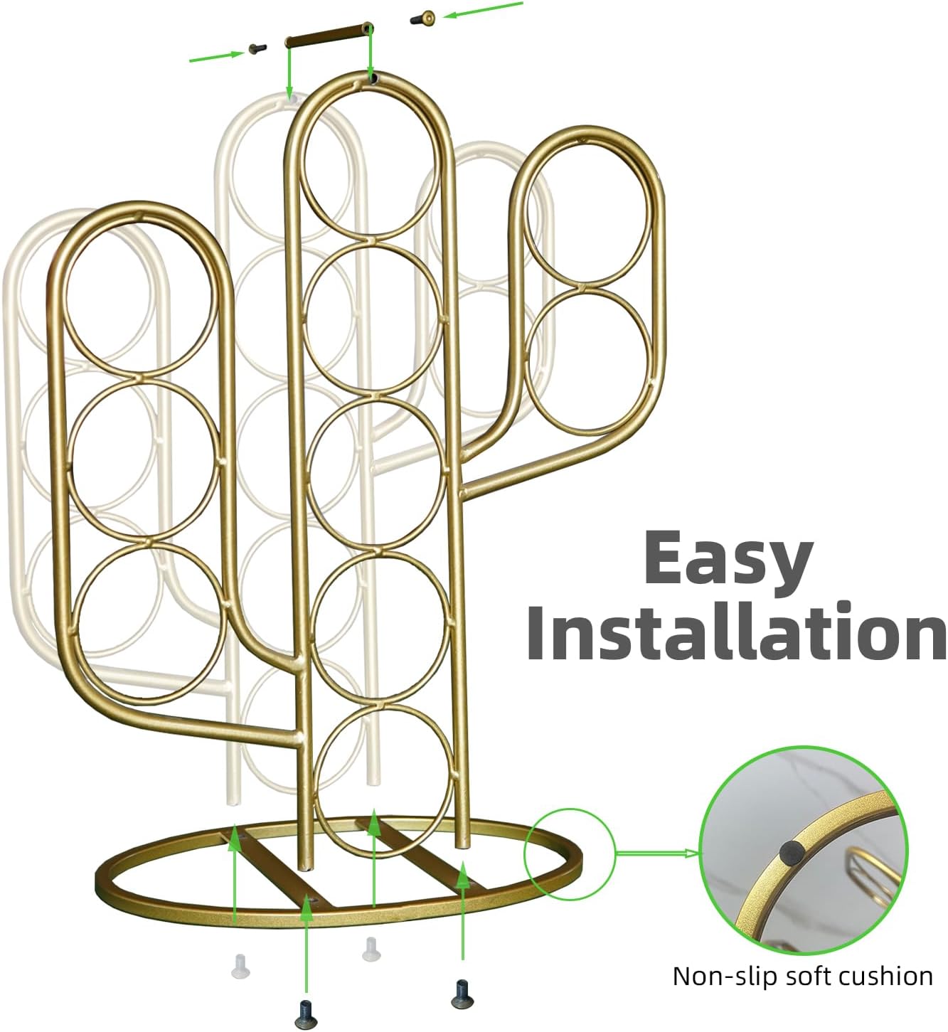 Mandaiter 10 Bottles Wine Rack with Cactus Design