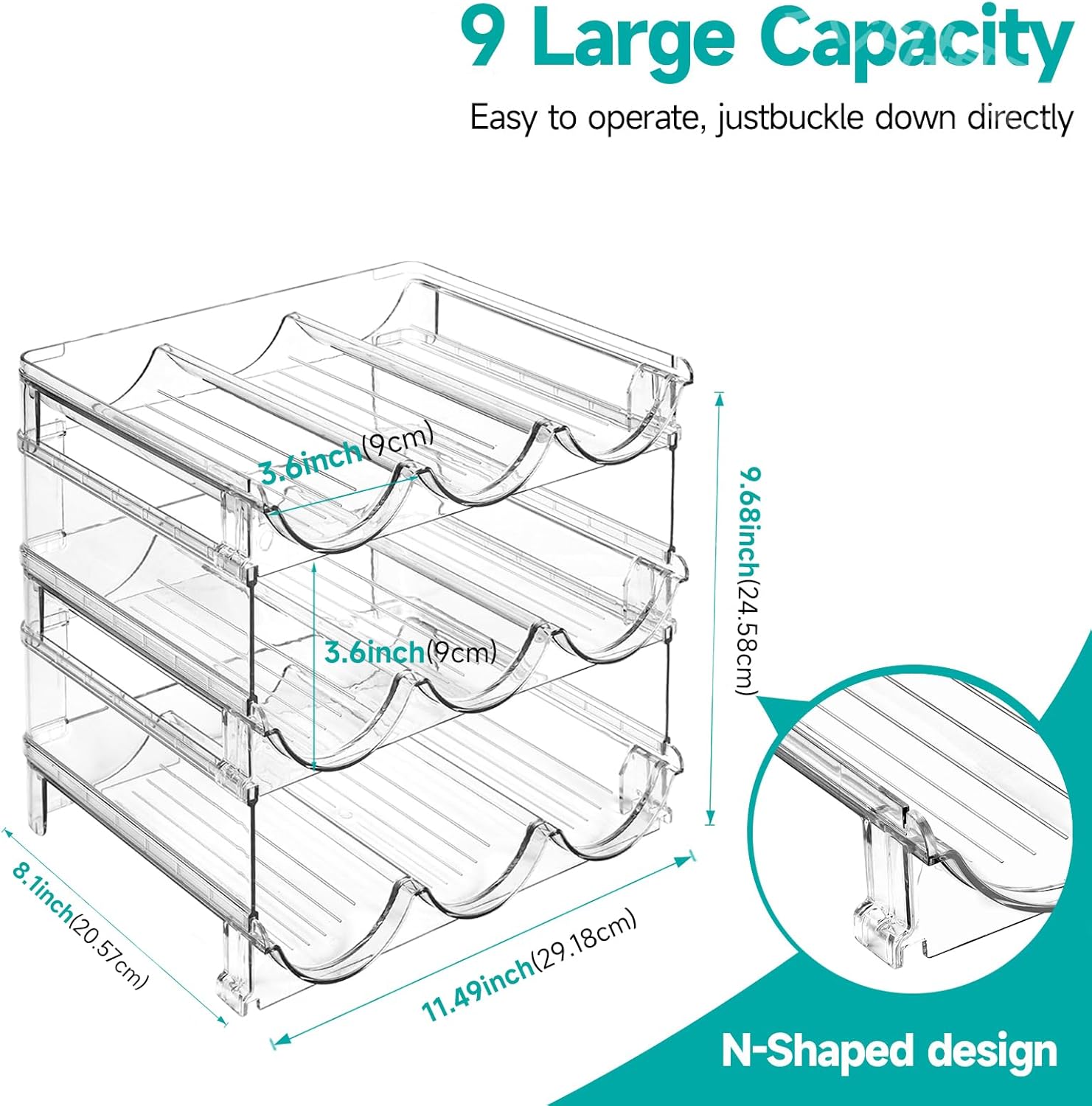 3 Pack Stackable Water Bottle Organizer for Kitchen Storage