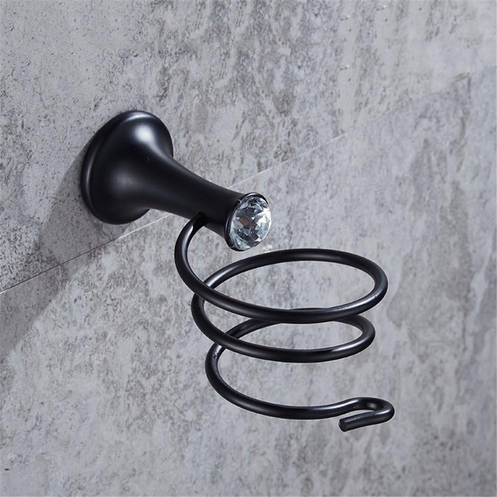 Black Alloy Crystal Bathroom Hand Dryer Holder DIY Mount