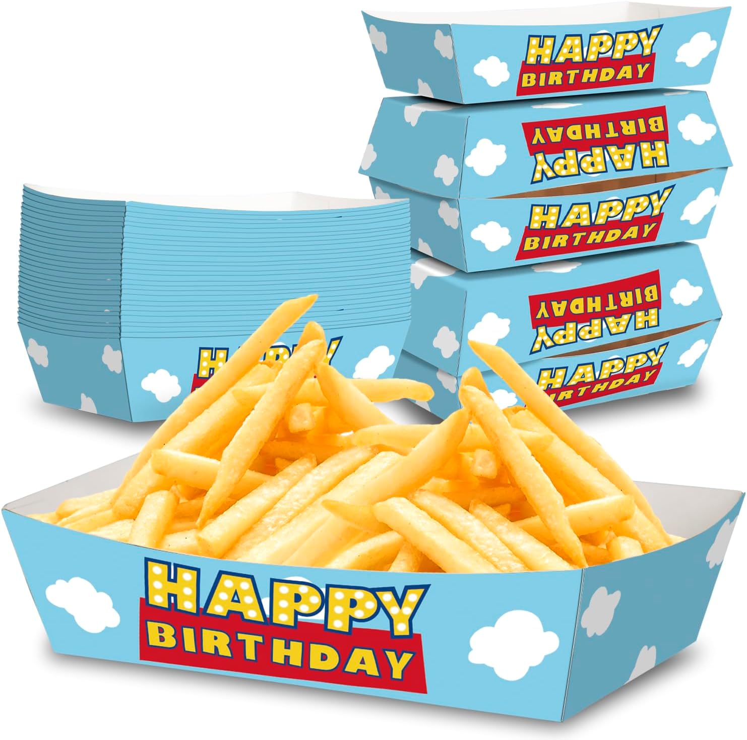 KERINGO 50 Pack 3Lb Toy Story Paper Food Trays