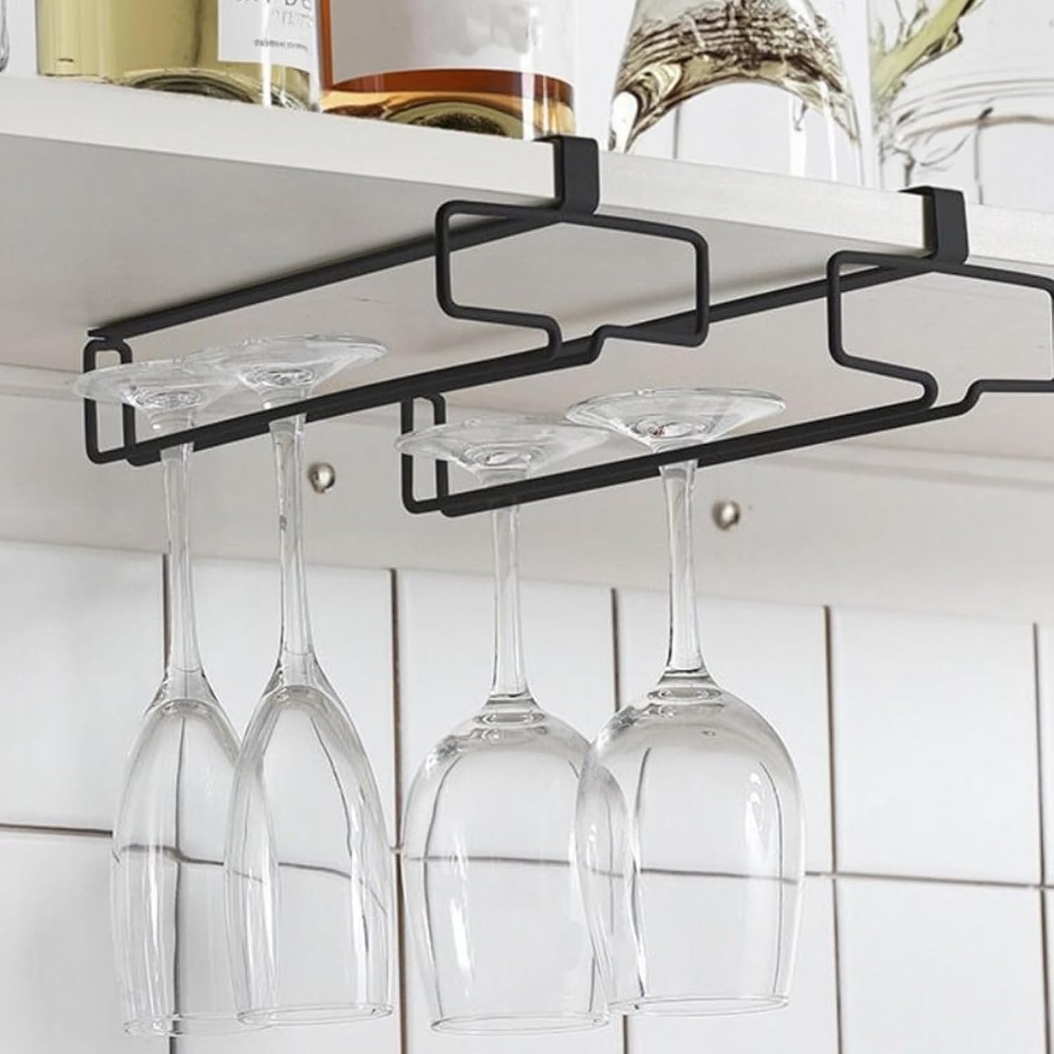 HOFURME 4 Pcs Wine Glass Holder Rack