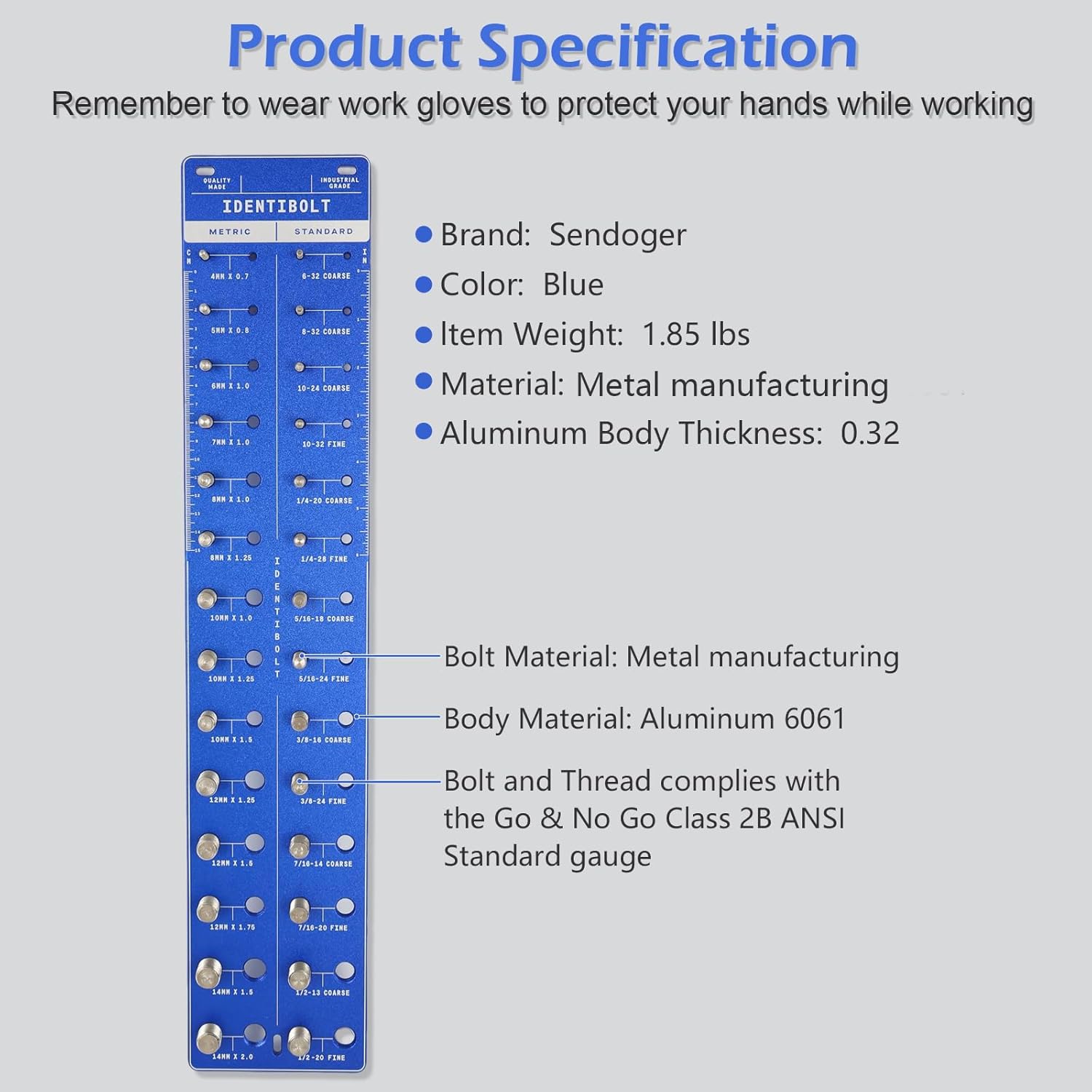 Sendoger Thread Checker for Nuts and Bolts 1