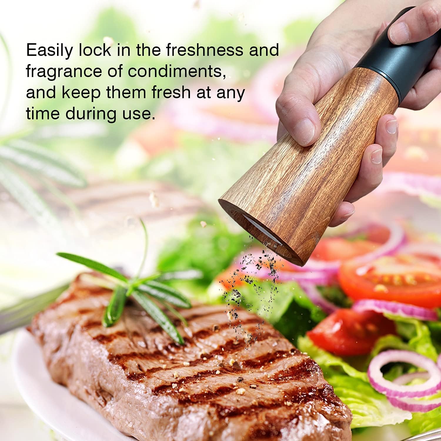 SMNVL Wood Salt and Pepper Grinder Set 2 Pack