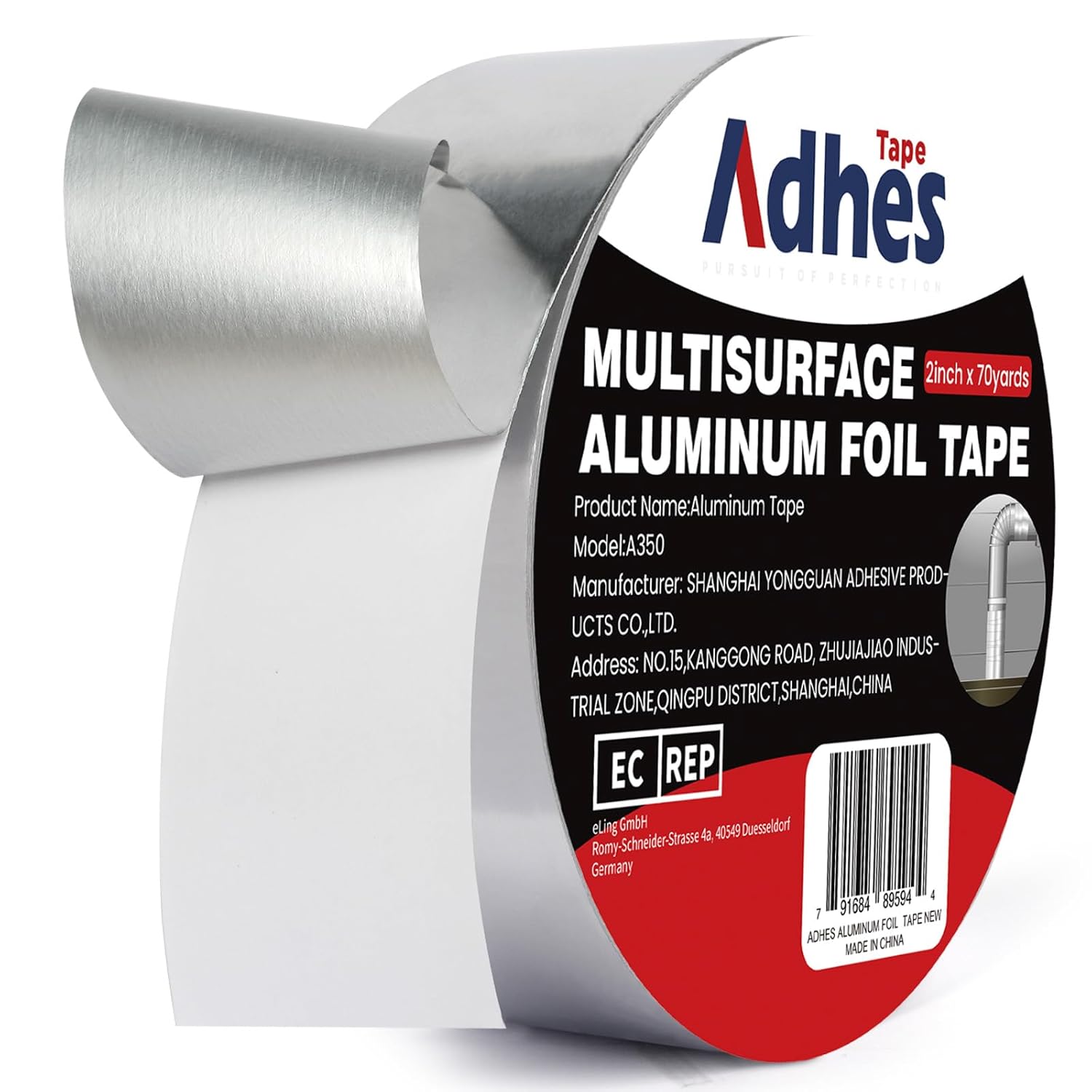 Heavy Duty Aluminum Foil Tape 2x210 Feet Heat Resistant Duct Tape