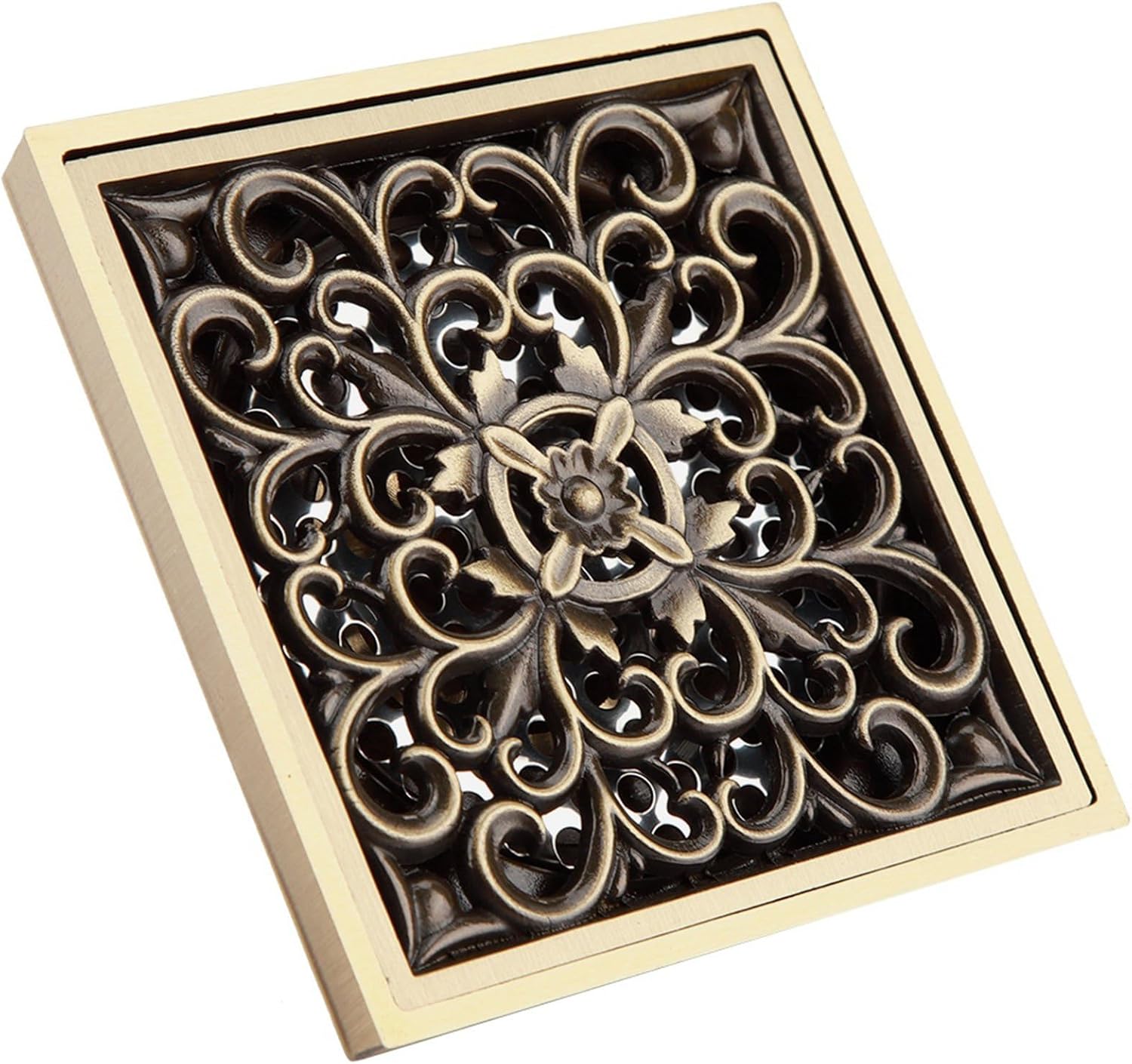 Fafeicy Antique Shower Drain Brass Floor Drain 43x43x28in