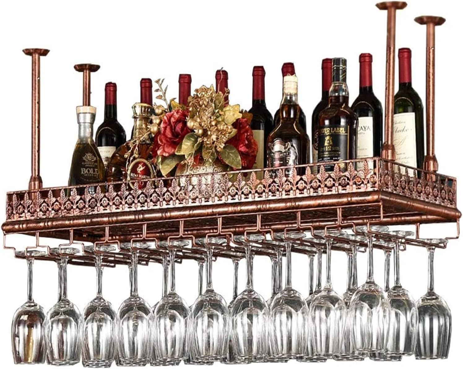 ALDEPO Bronze Wine Rack Floating Shelf for Wine Lovers