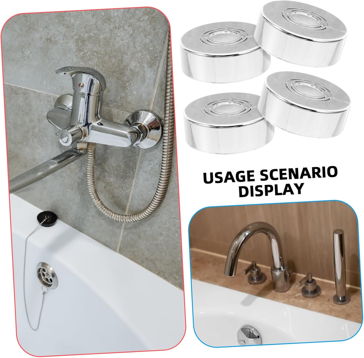 Veemoon 4pcs ABS Faucet Hole Cover Flange Plate