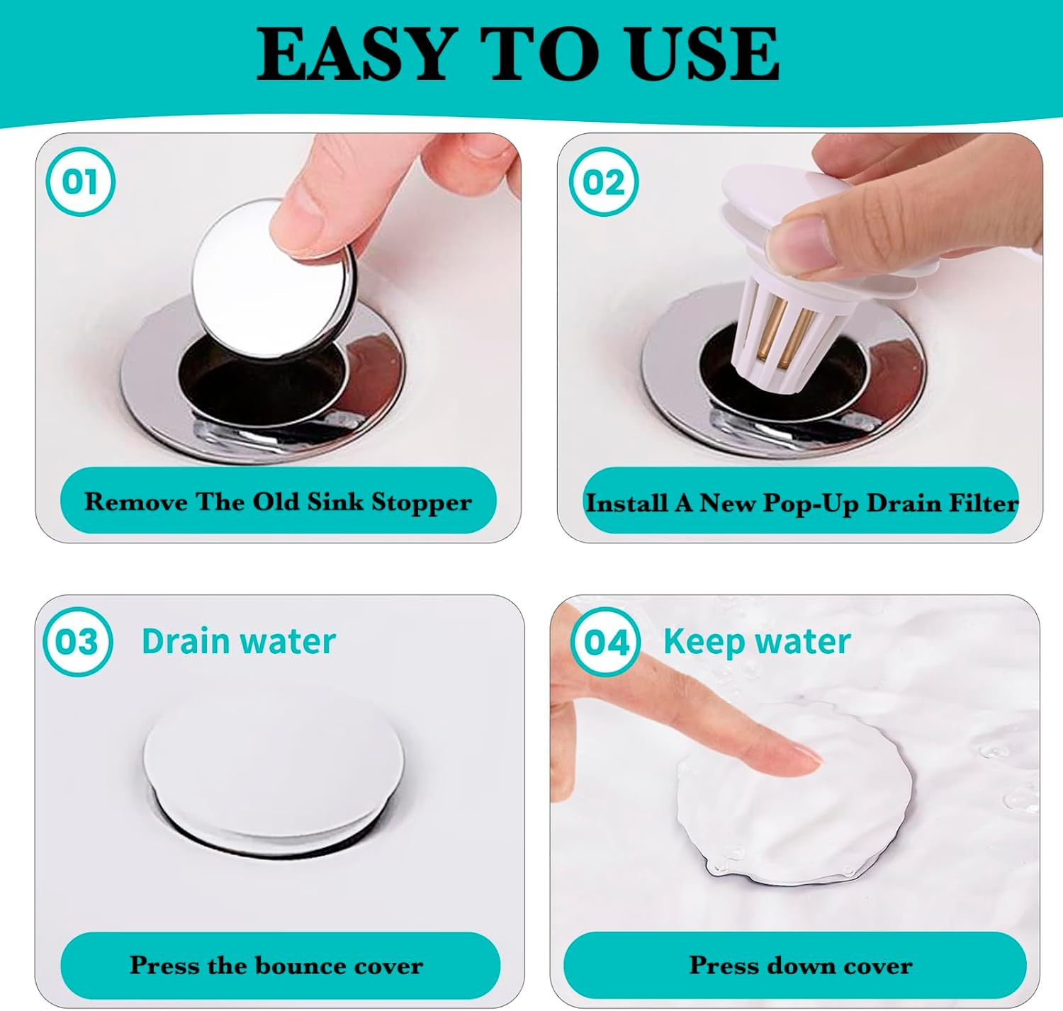 ZMyHeart Sink Drain Strainer with Hair Catcher