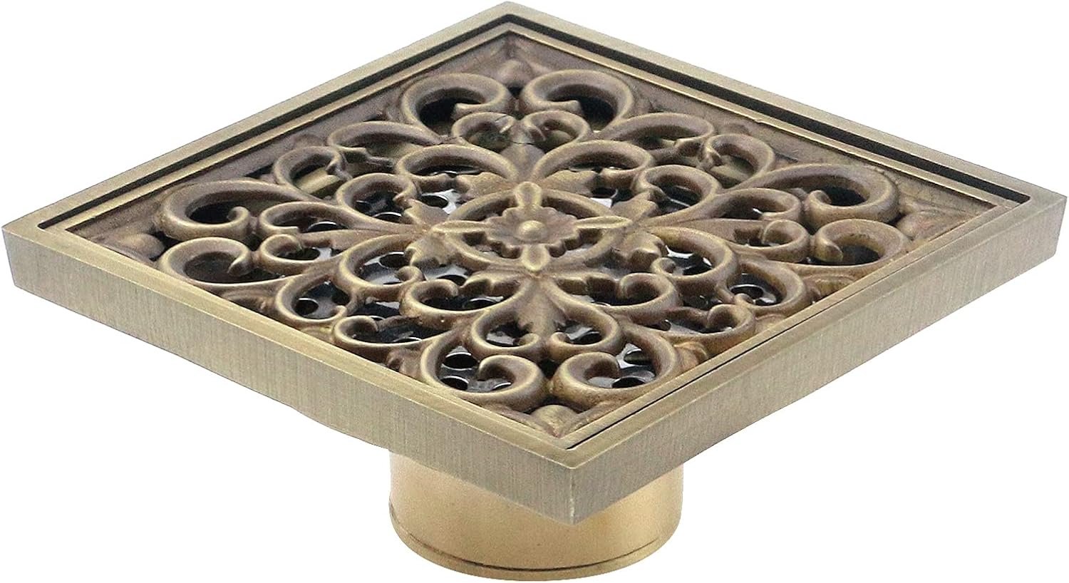 MY MIRONEY 4 Inch Brass Drain Strainer with Rattan Carving