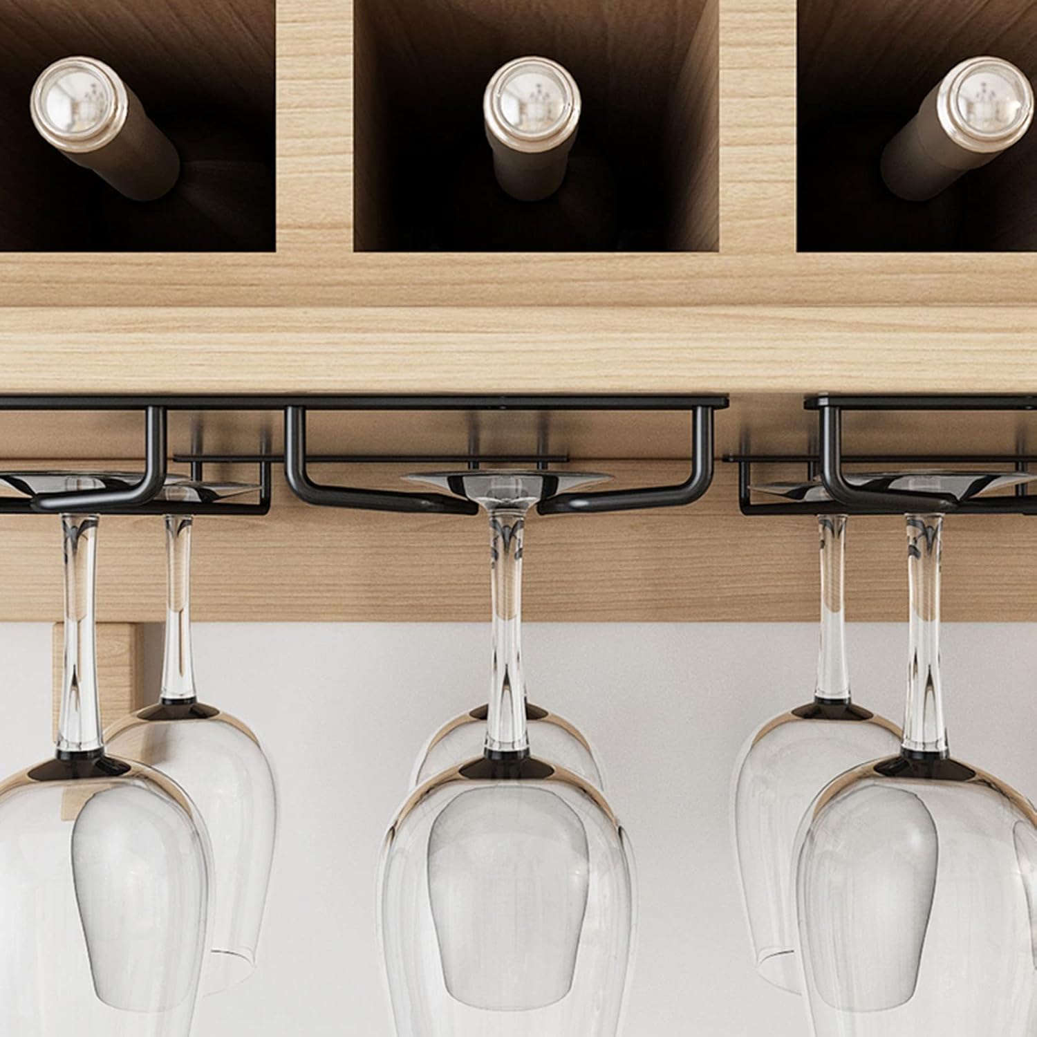 V3VOGUE 2 Row Stemware Holder Wine Glass Hanger Rack