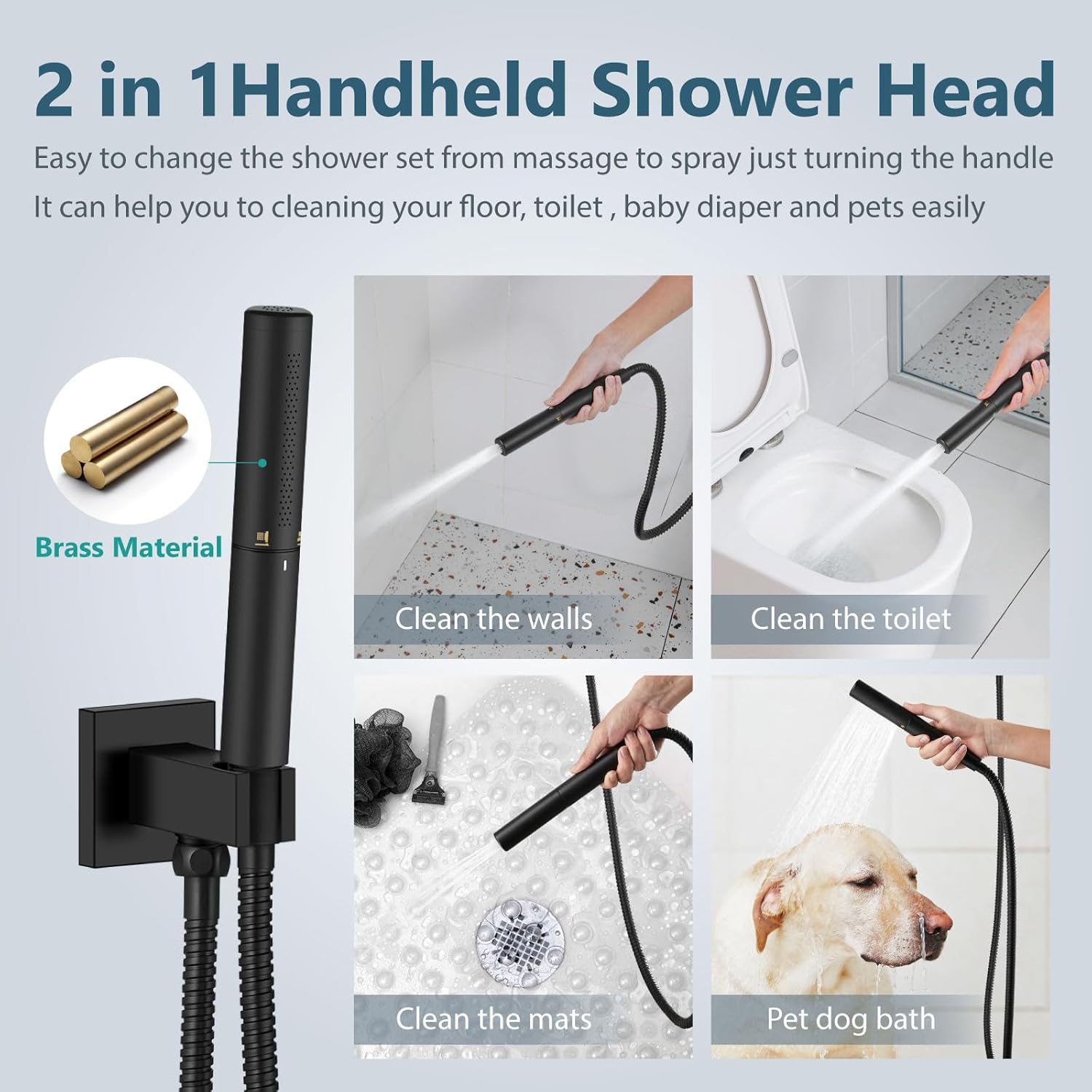 Aolemi Ceiling Mount Shower System with Rainfall and Handheld