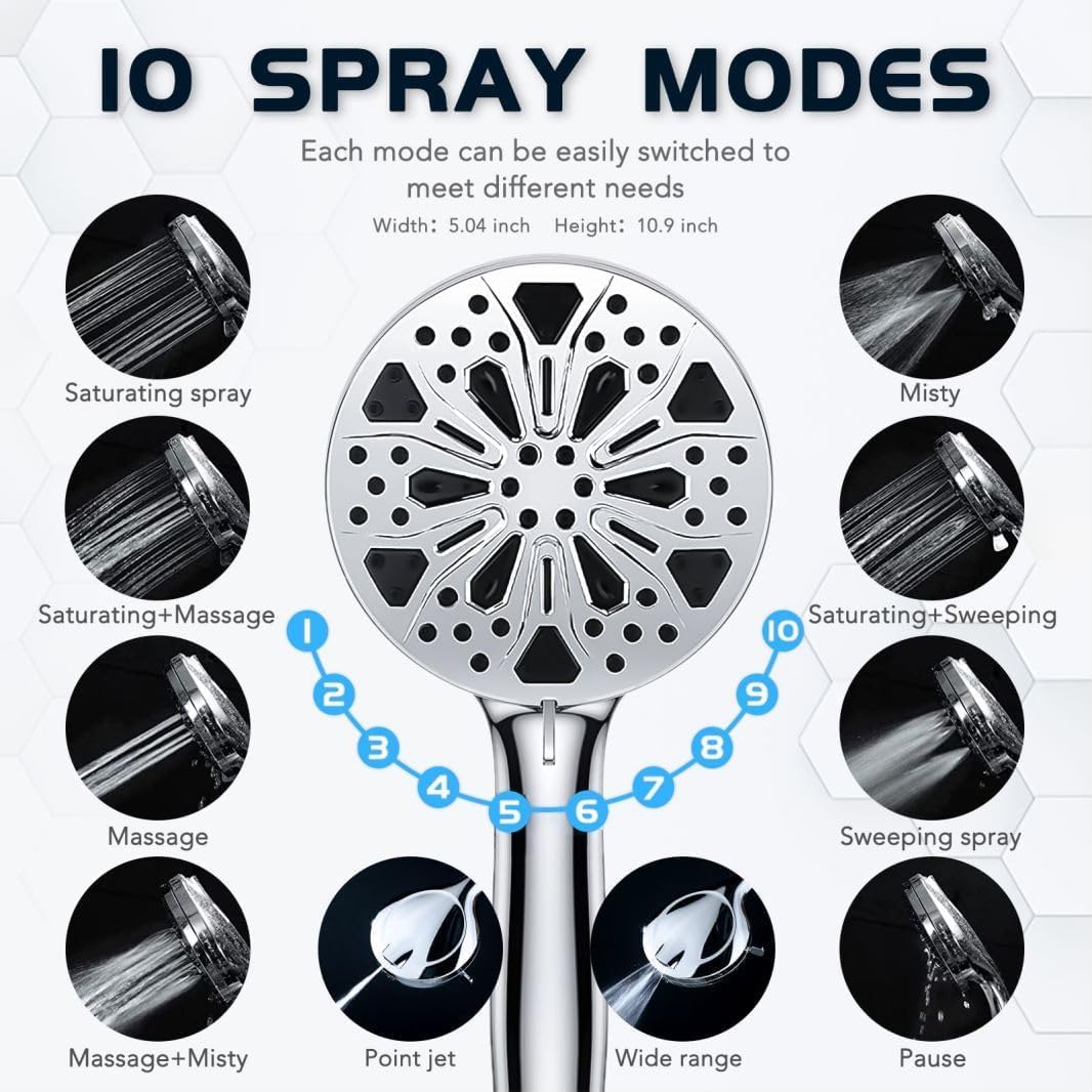 Razime 10 Rainfall Handheld Shower Combo with 82 Modes 1