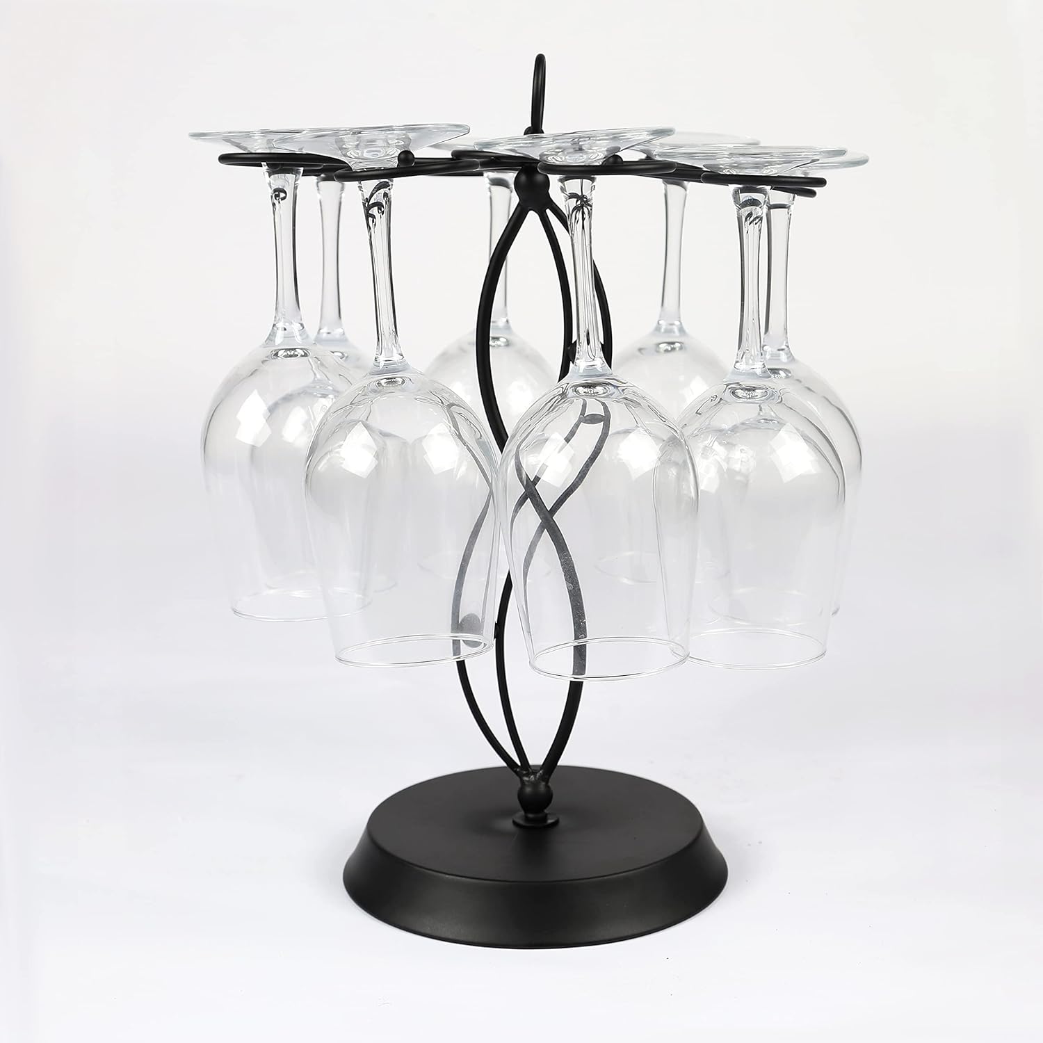 HomeRoots 8-Wine Glass Holder - Stylish Metal Rack for Countertop Display