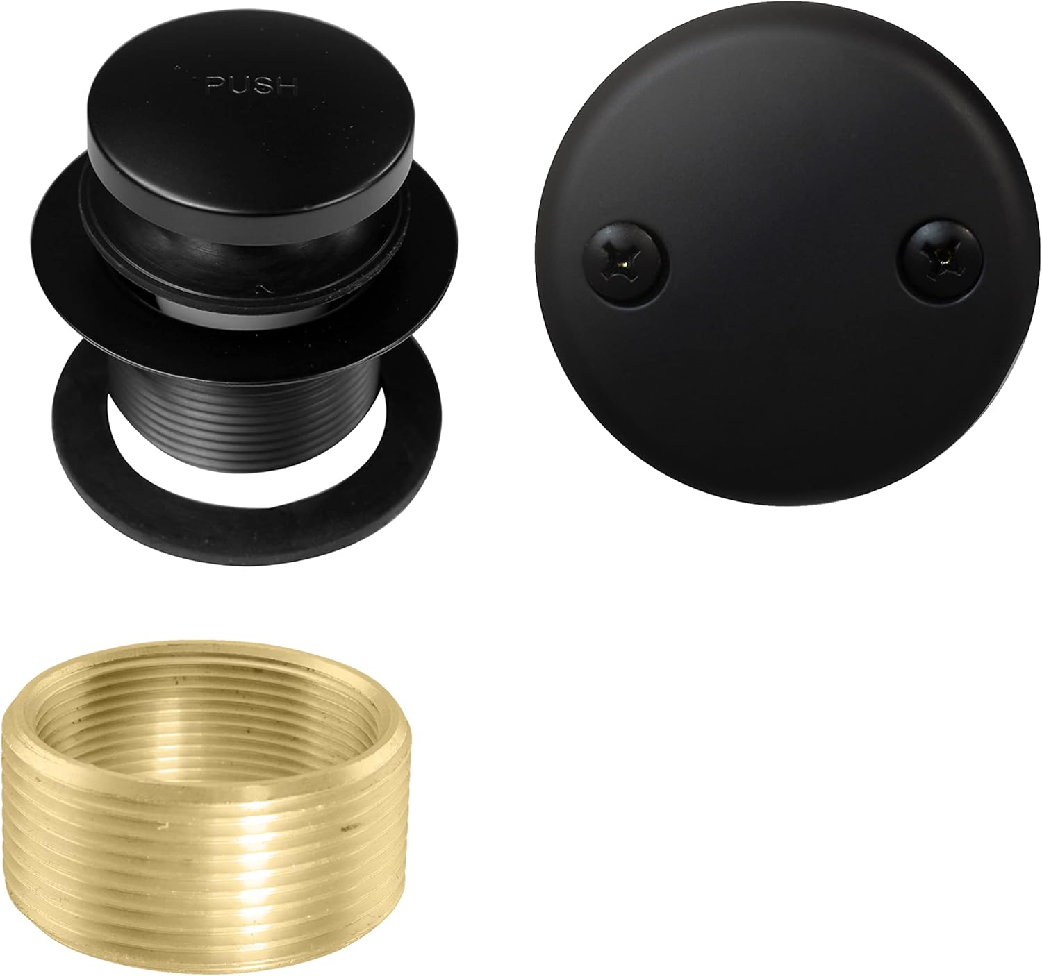 Westbrass Replacement Tip Toe Drain with 2-Hole Faceplate Matte Black