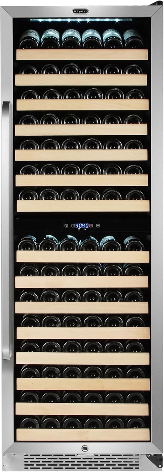 Whynter 164-Bottle Dual Zone Wine Cooler with Display Shelf