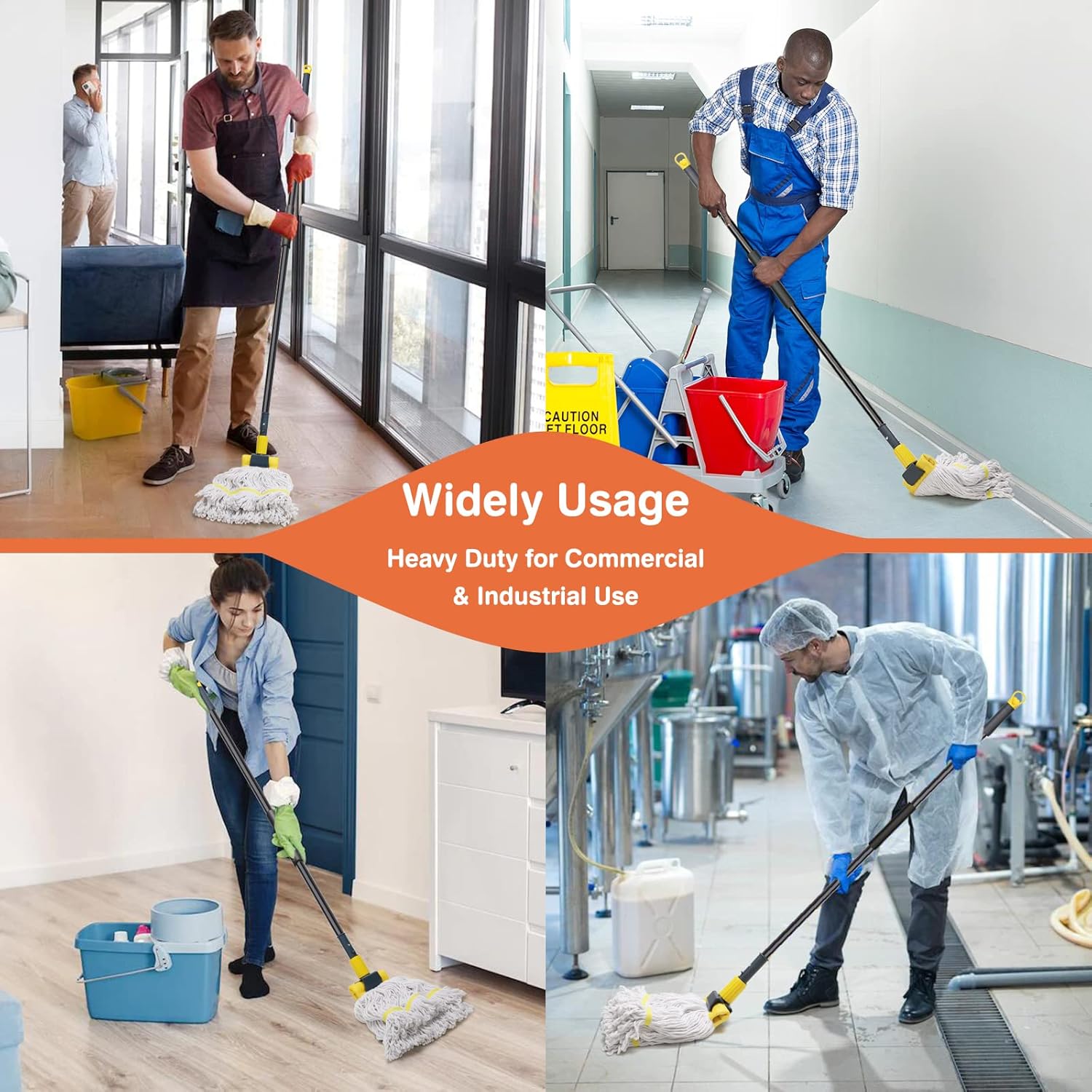 KeFanta Heavy Duty Wet Mop with 60 Long Handle