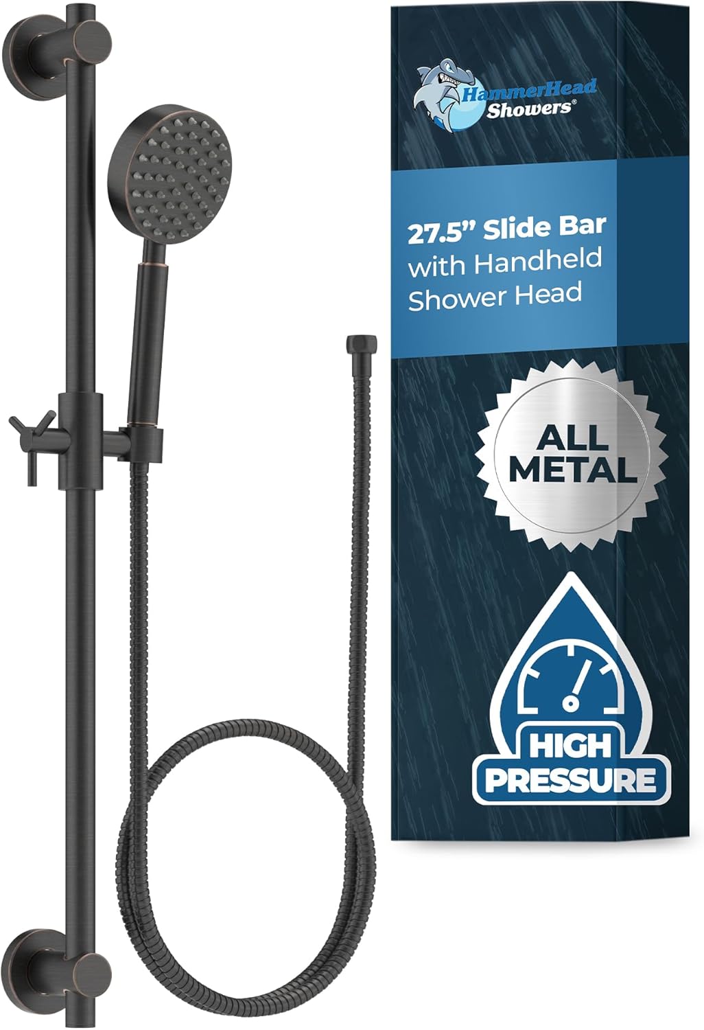 HammerHead Showers All Metal Slide Bar Set with Handheld 1