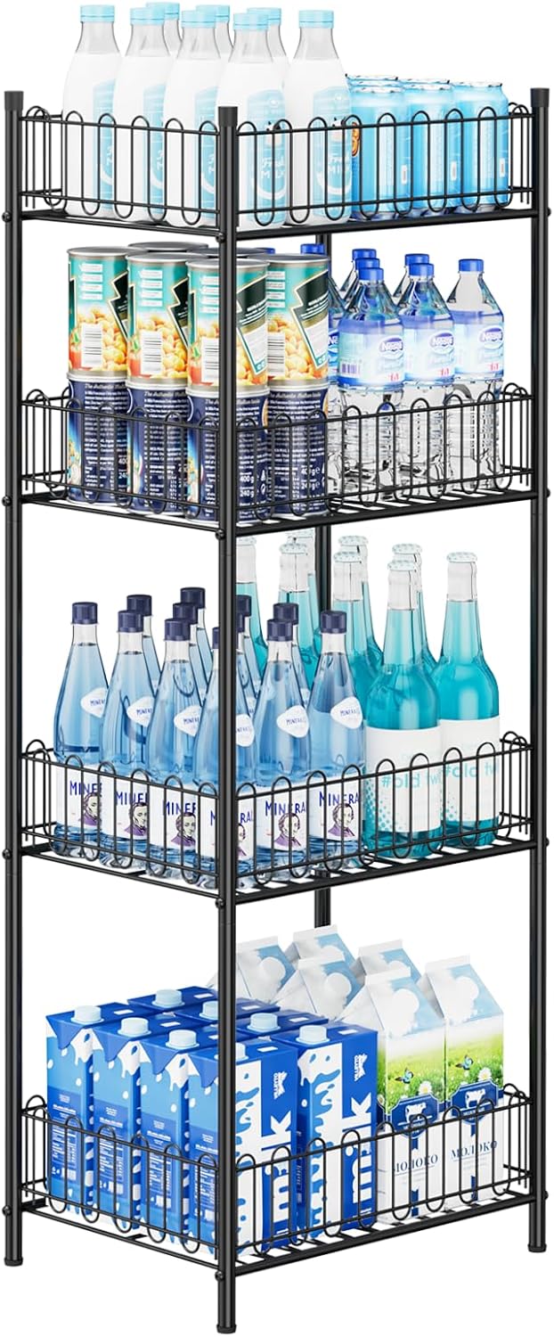 OYEAL 4 Tier Water Bottle Can Organizer for Kitchen Pantry
