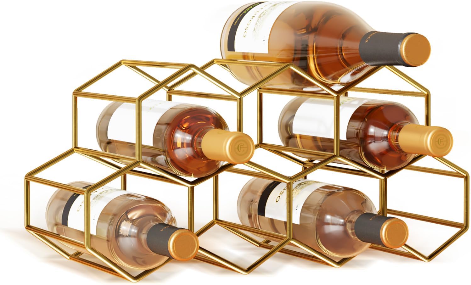 Urban Deco Small Gold Wine Rack 9 Bottle Holder 1