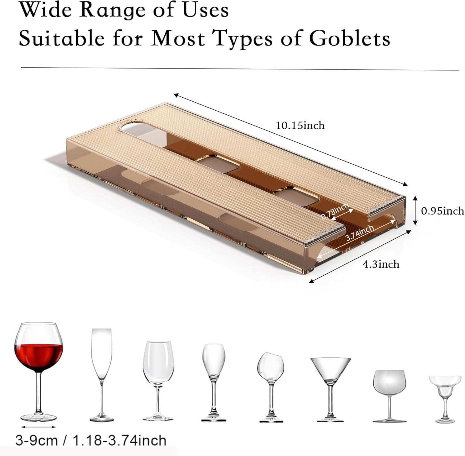 Vaisoeny 4-Pack Translucent Wine Glass Rack