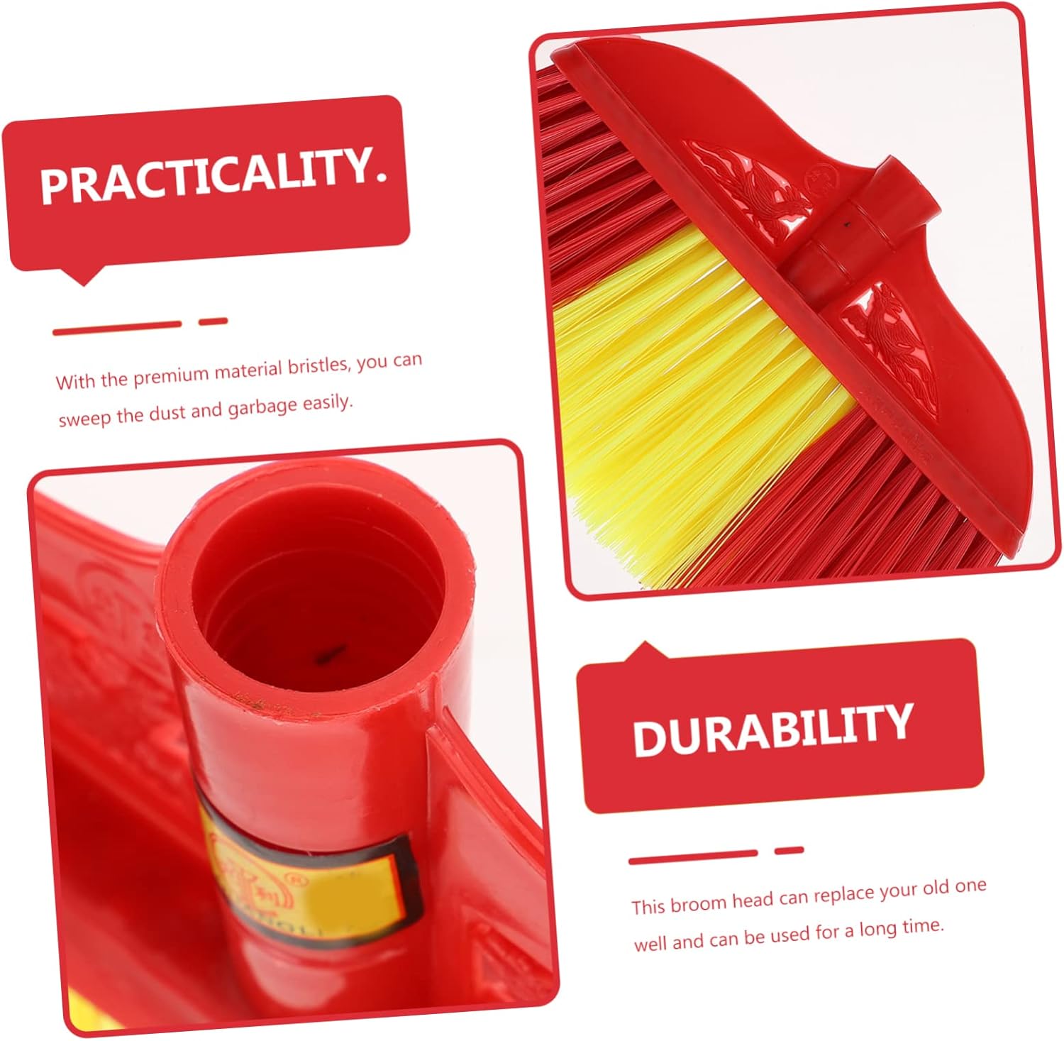 Durable Plastic Broom Head Replacement for Household Cleaning