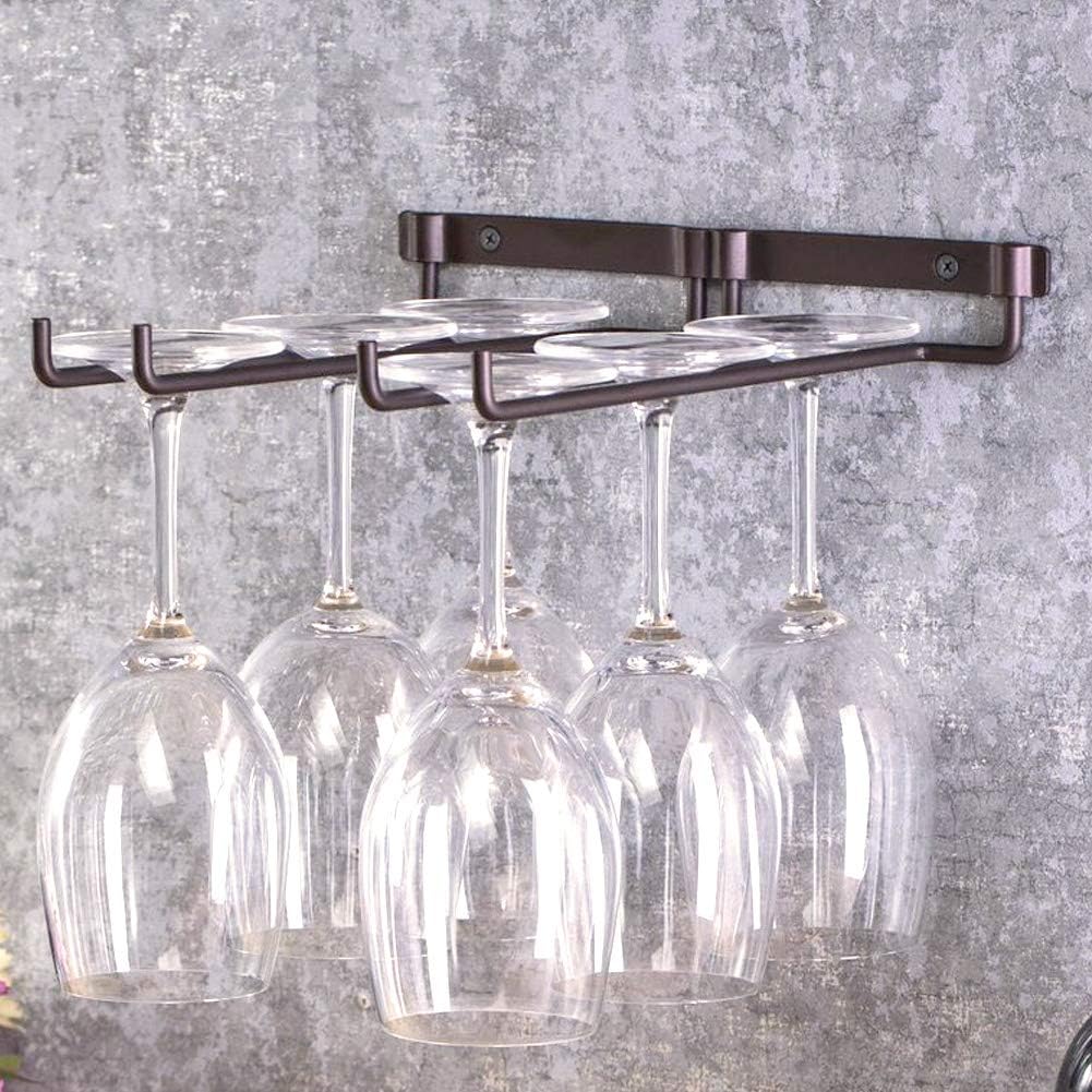 Wall Mounted Wine Glass Rack with Screws for Kitchen Bar Storage