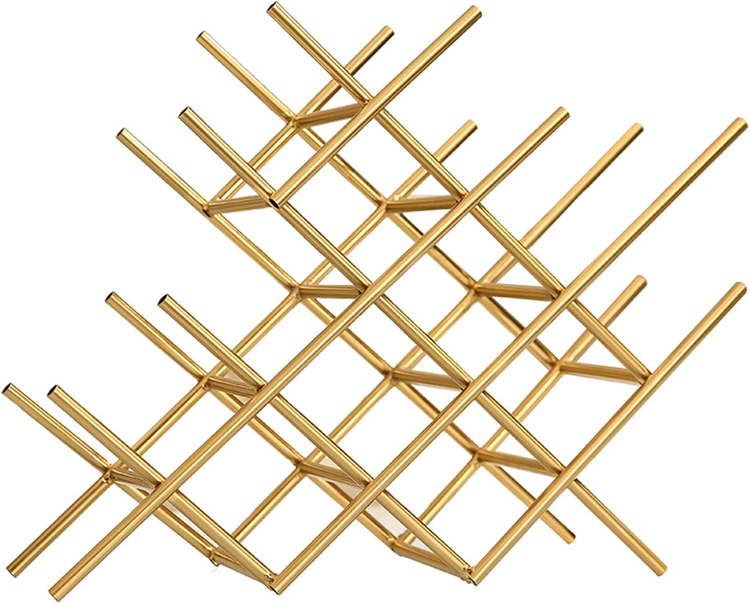 BOCbco Gold Wine Rack Holds 13 Bottles Tabletop