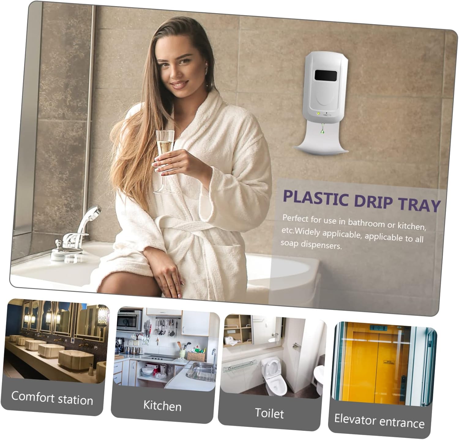 PRETYZOOM 1Pc Wall Mounted Soap Dispenser Tray