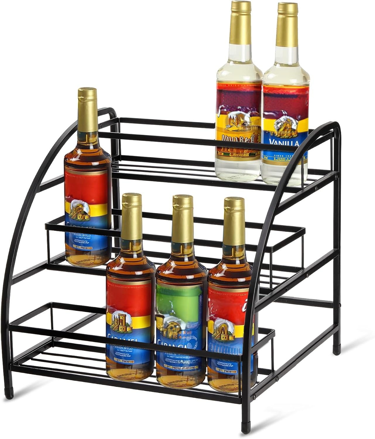 SOUJOY 3-Tier Metal Wire Syrup Rack Organizer