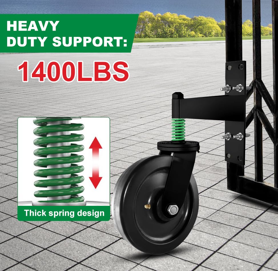 Liberoll Heavy Duty 8 Inch Gate Caster with Spring Load