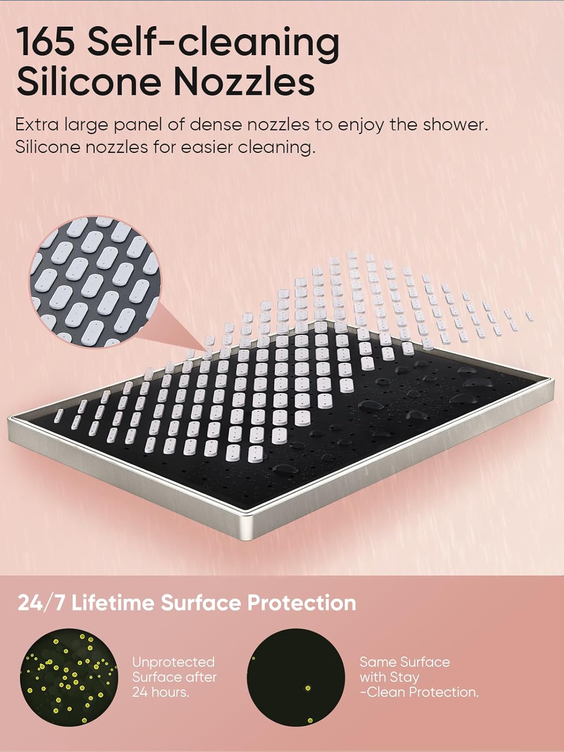 Cobbe 118 Inch Rain Shower Head with 6 Modes Handheld Combo