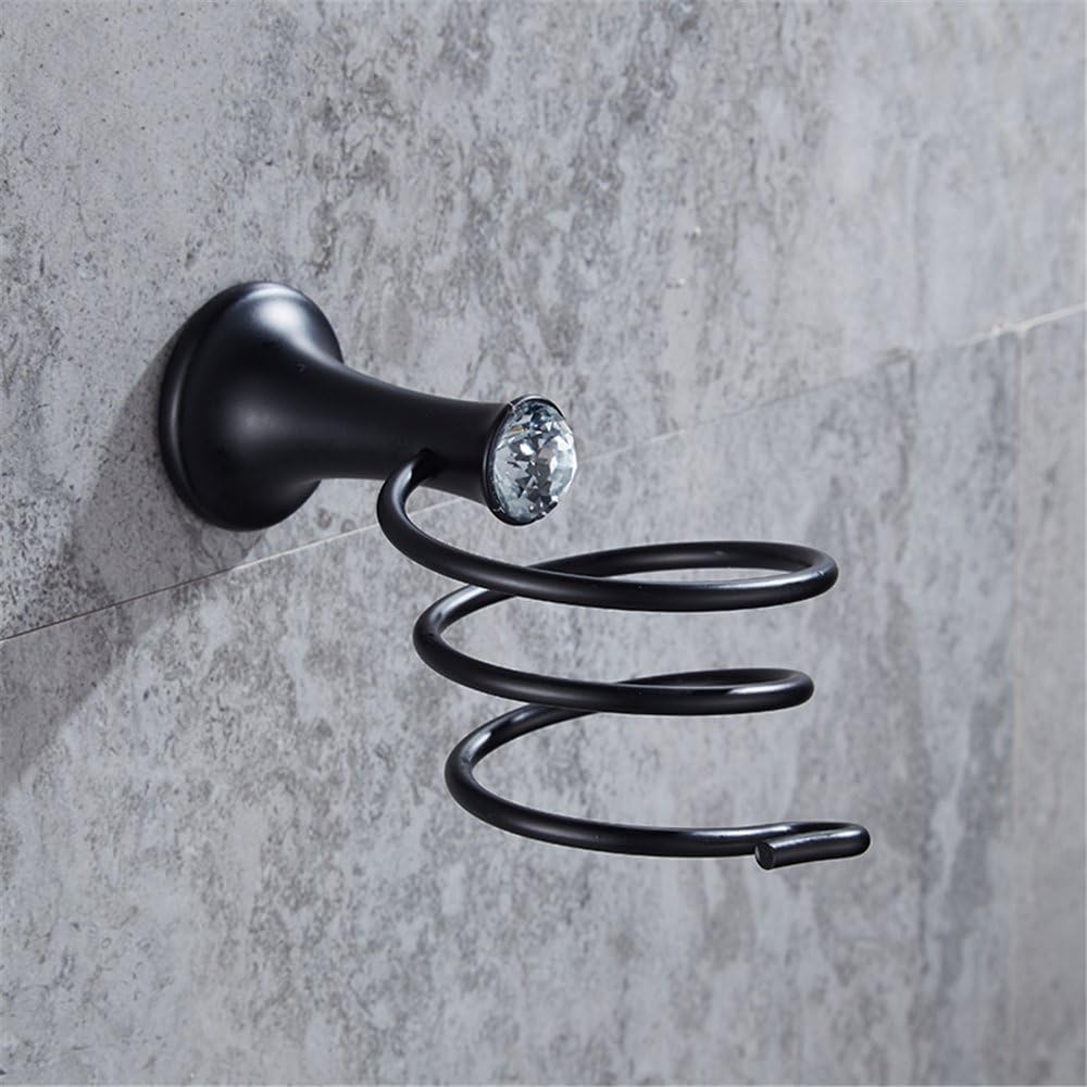 Black Alloy Crystal Bathroom Hand Dryer Holder DIY Mount