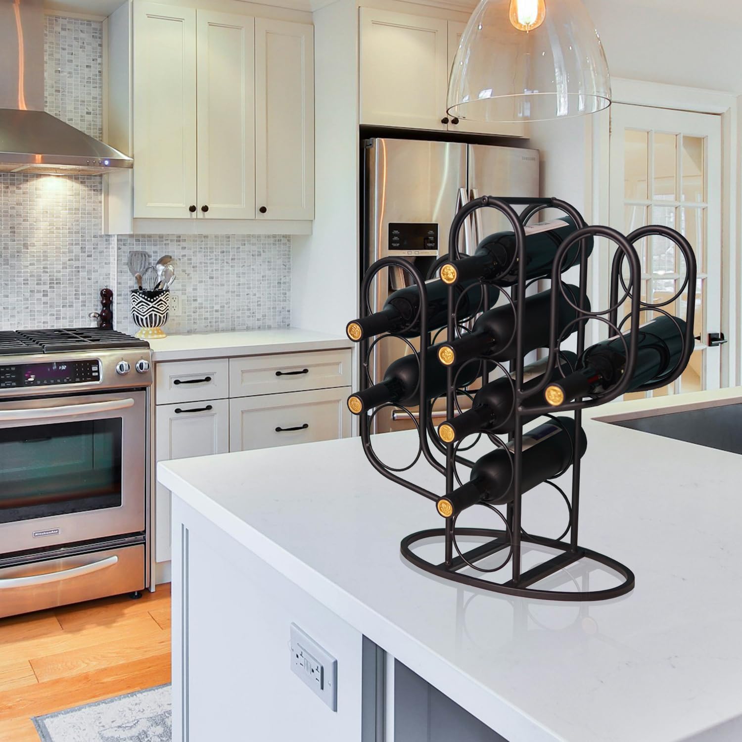 Mandaiter 10 Bottles Wine Rack with Cactus Design