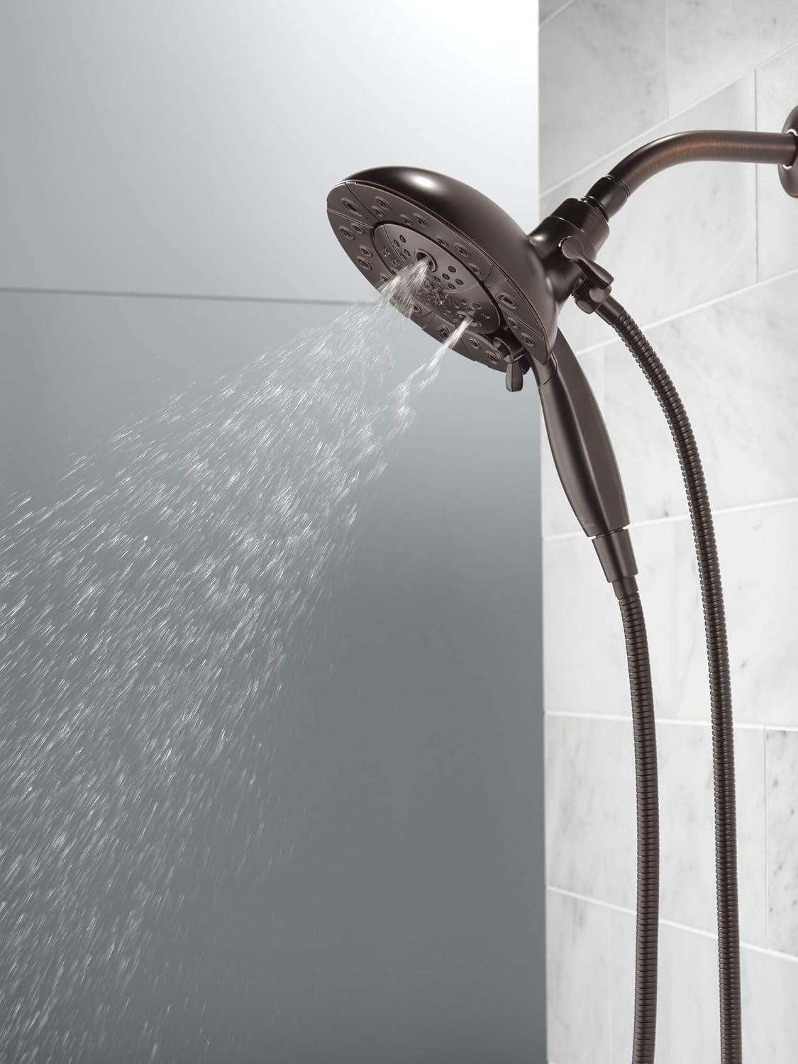 Delta 5-Spray In2ition Dual Shower Head with Handheld Spray and Hose