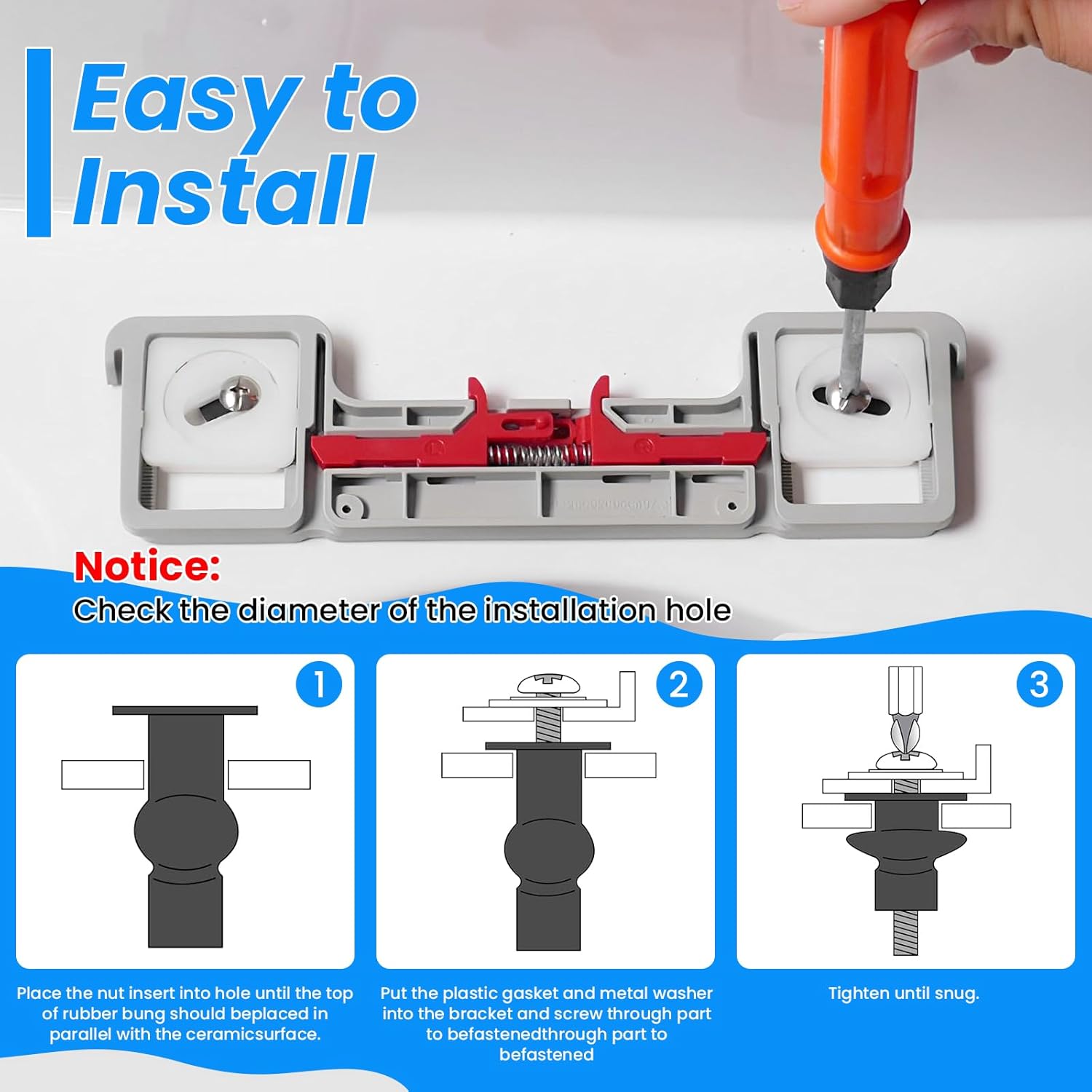 SDTC Tech Toilet Seat Hinge Bolt Set 6 Pack