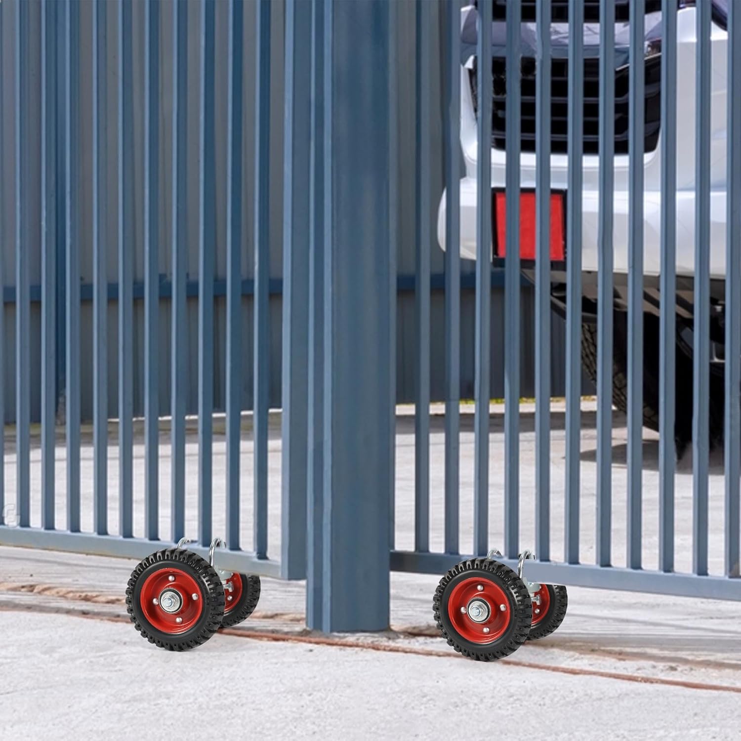 Aukivon 6 Inch Rubber Gate Wheel with Double U-Bolts