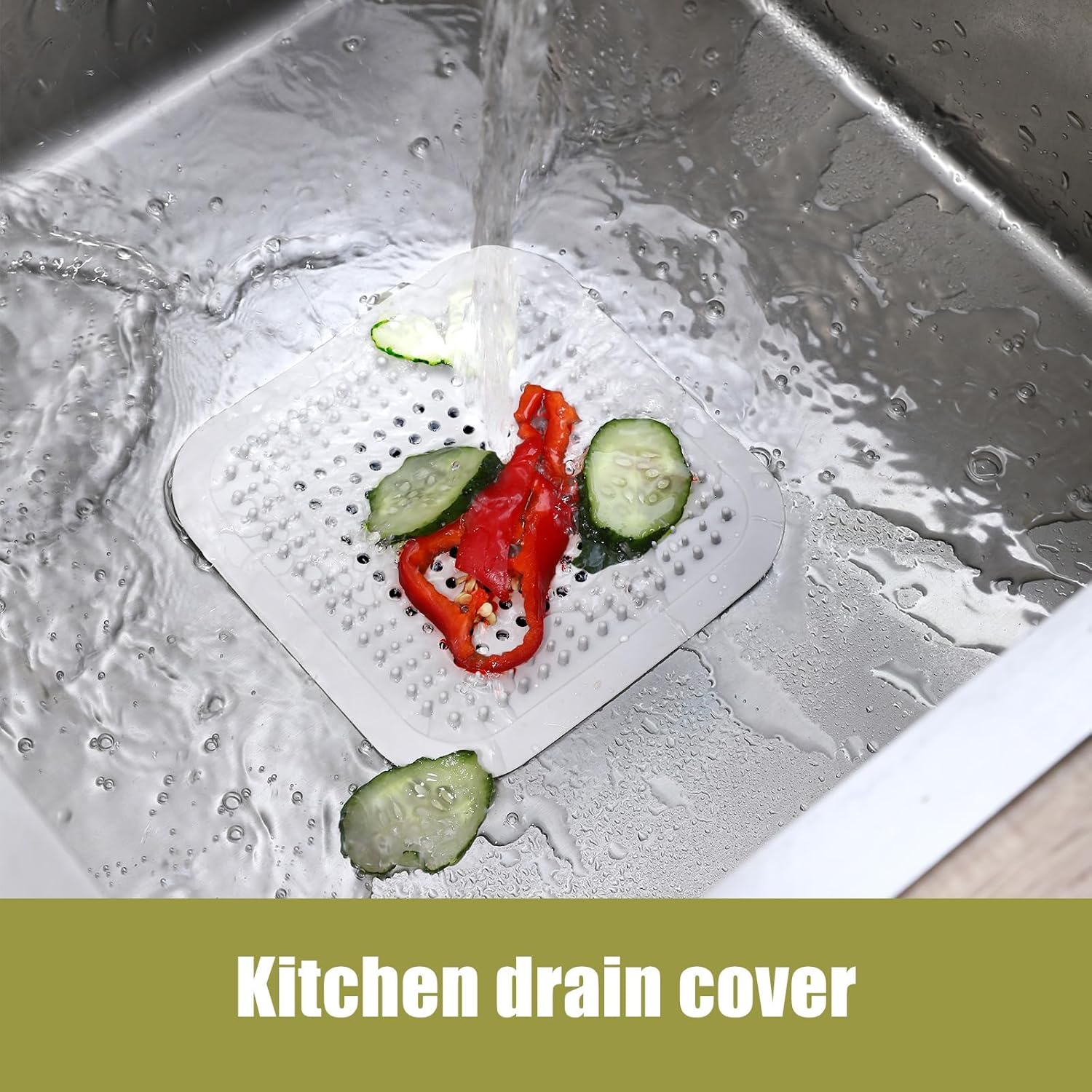 Flasidu 2-Pack Black Drain Hair Catcher for Sink and Shower