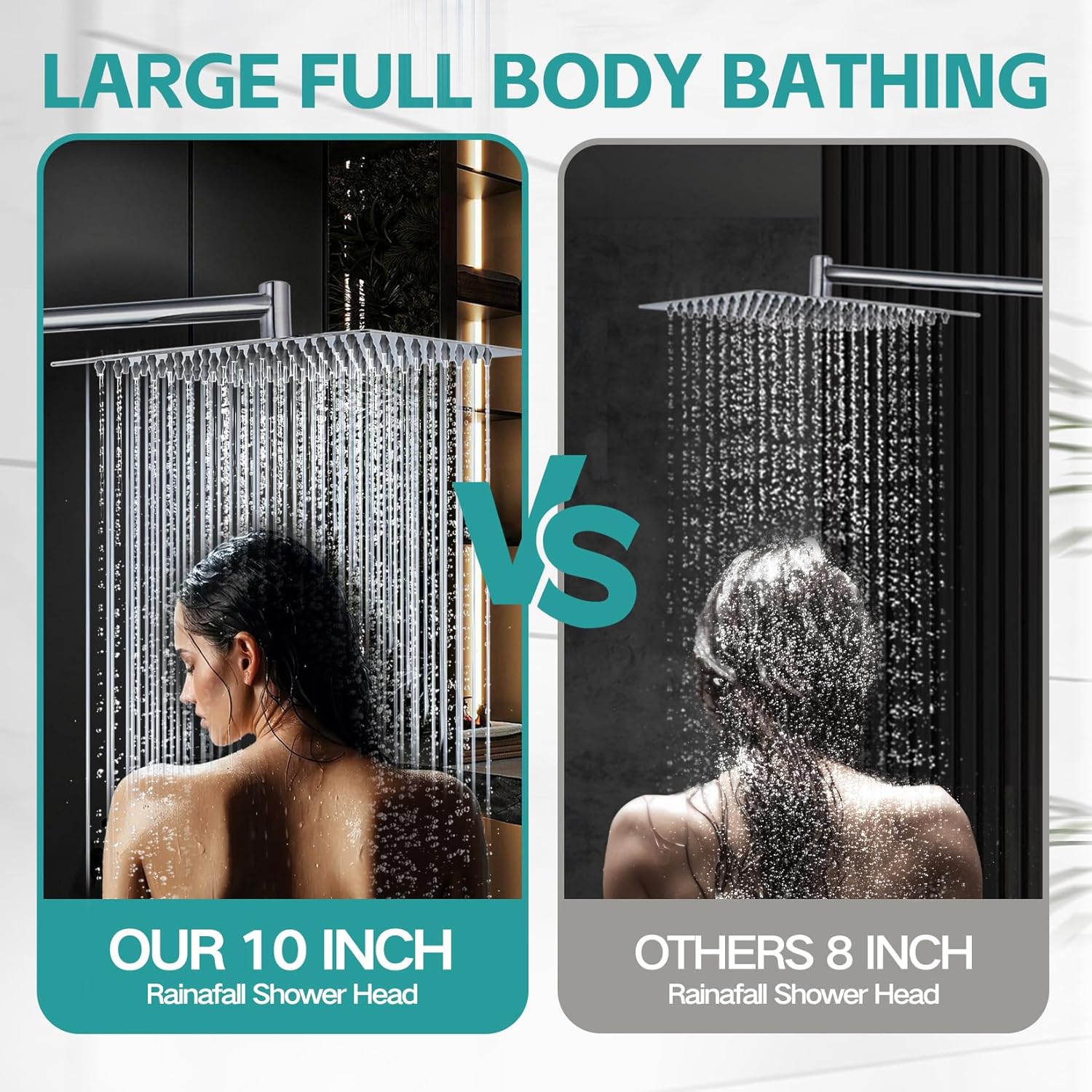 Nottia 10 Inch Rain Shower Head with Handheld Spray Combo