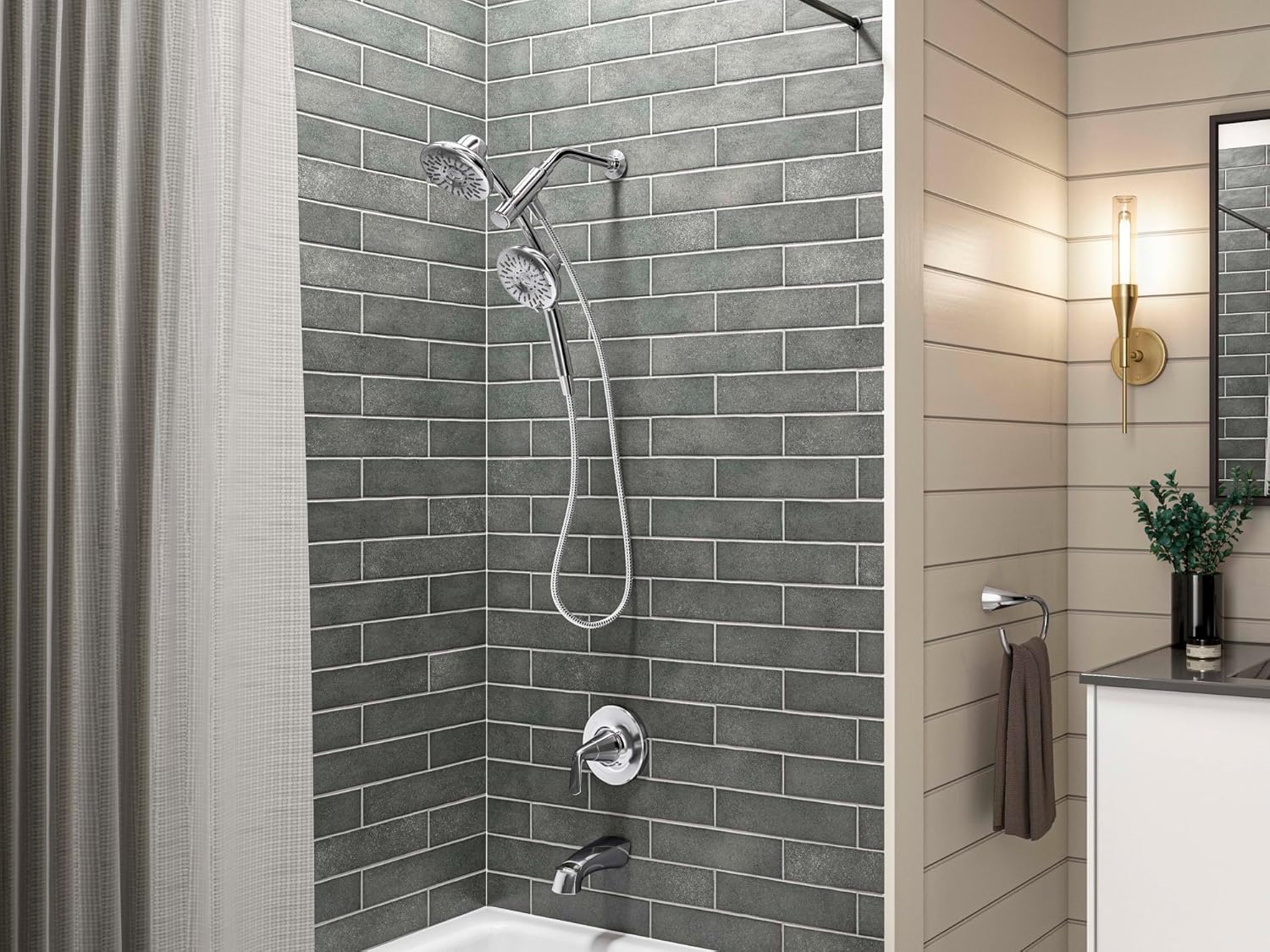 KOHLER Freespin Bellerose 3-Spray Dual Wall Mount Fixed Handheld Shower Head