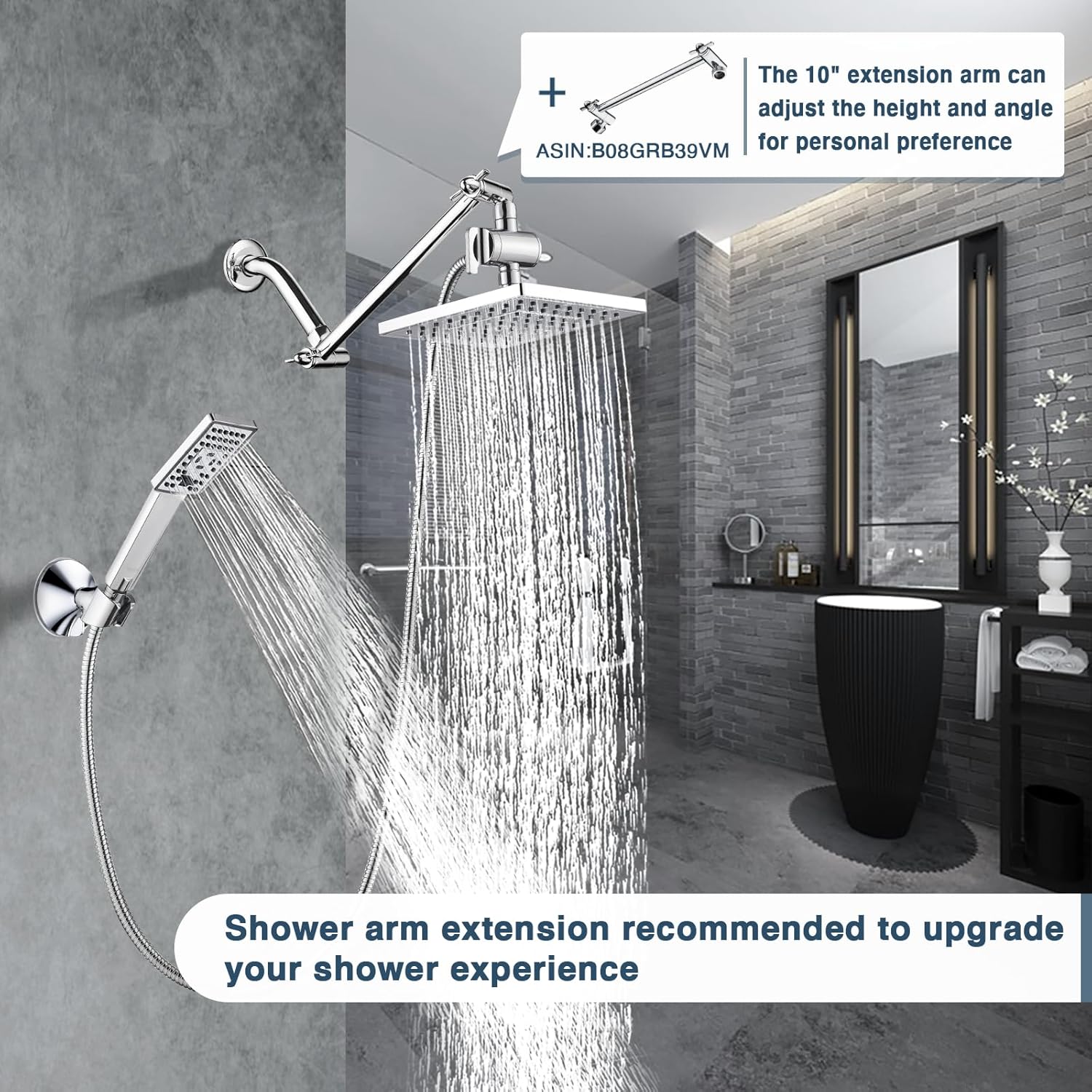 BRIGHT SHOWERS Dual Rain Handheld Shower Combo