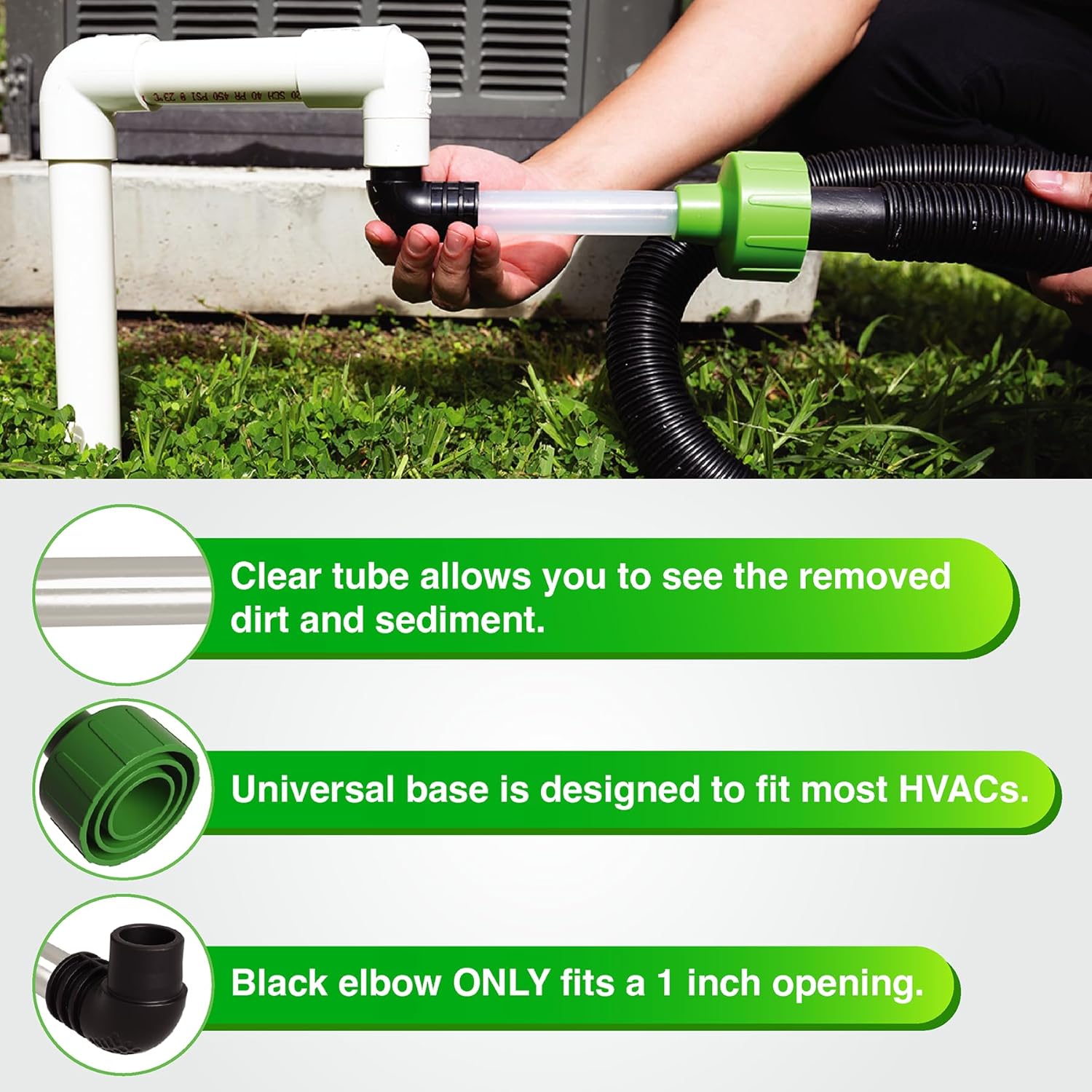 EZVAC Universal AC Drain Line Cleaner Adapter