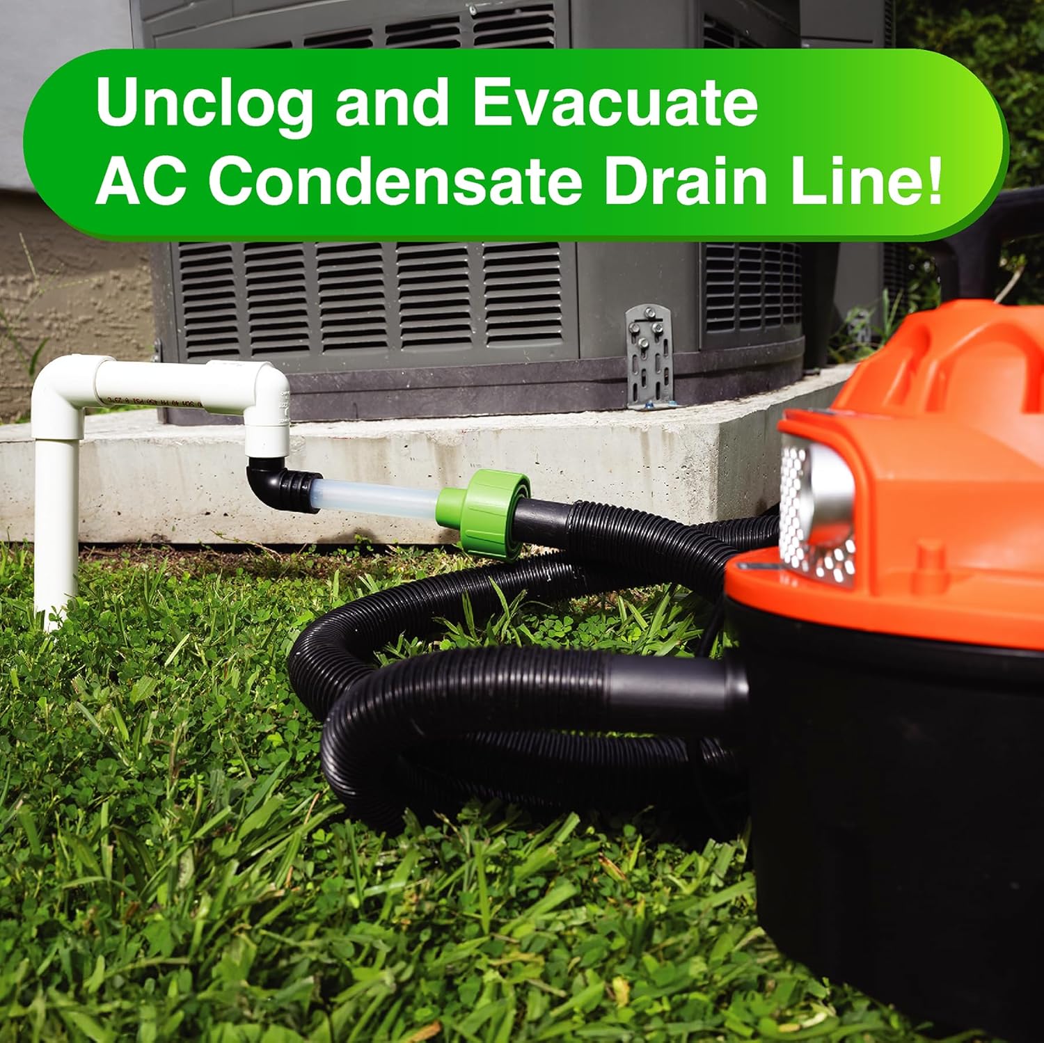 EZVAC Universal AC Drain Line Cleaner Adapter