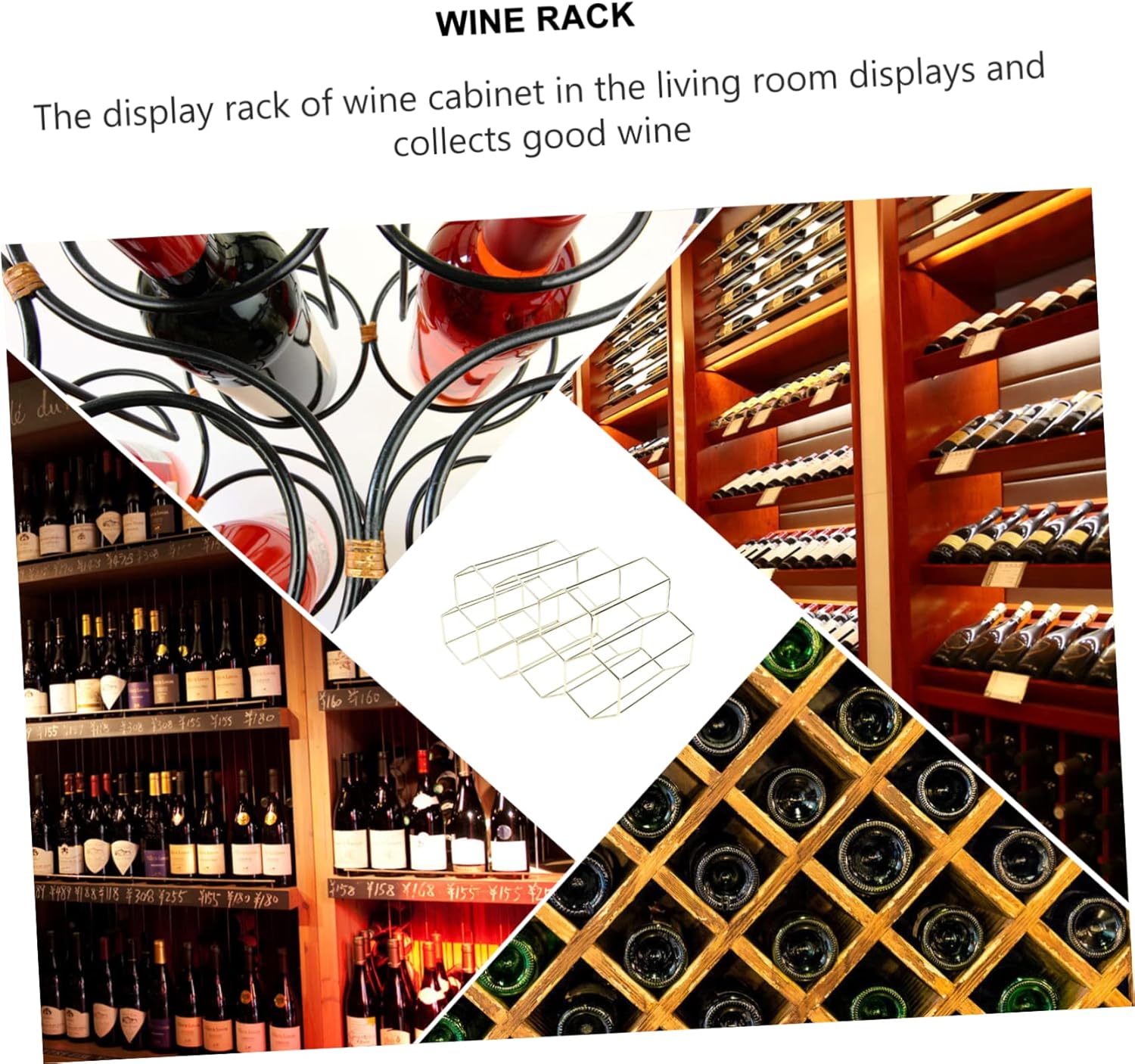 Hemoton 7-Bottle Metal Wine Display Rack