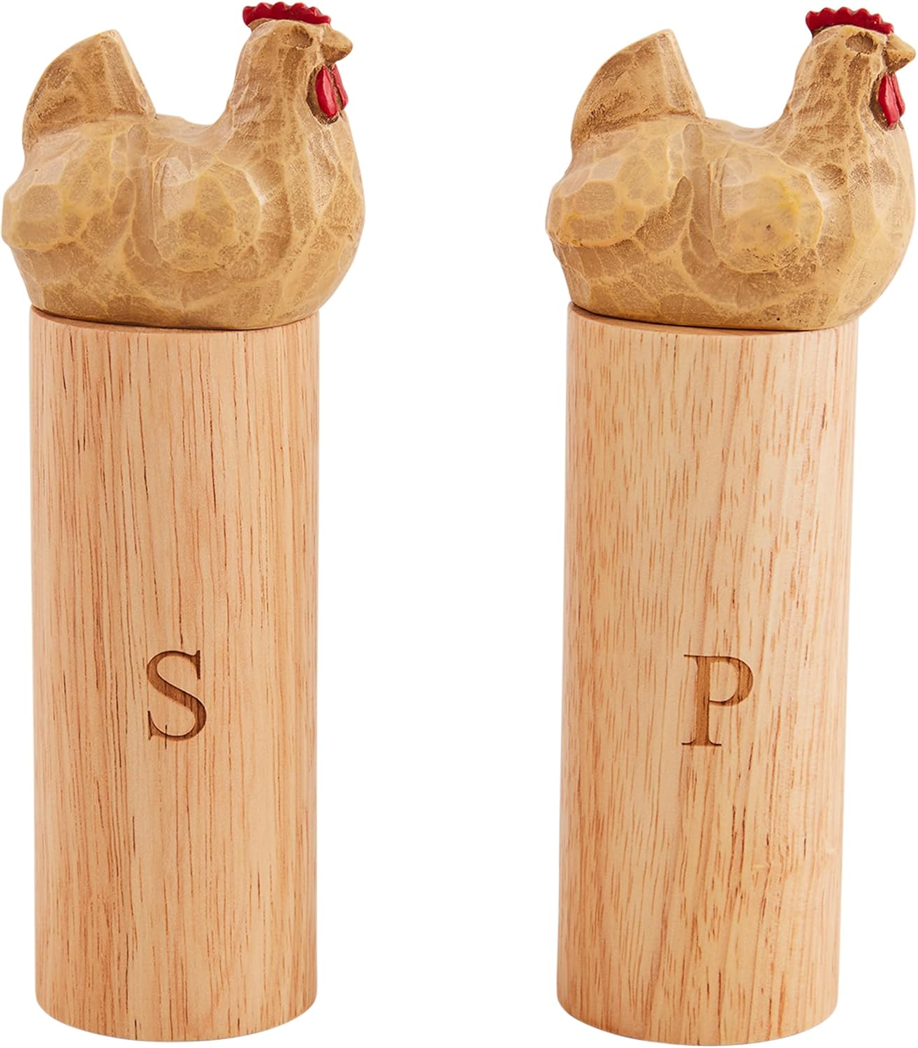 Mud Pie 7 x 2 Dia Chicken Salt Pepper Grinders Brown 1