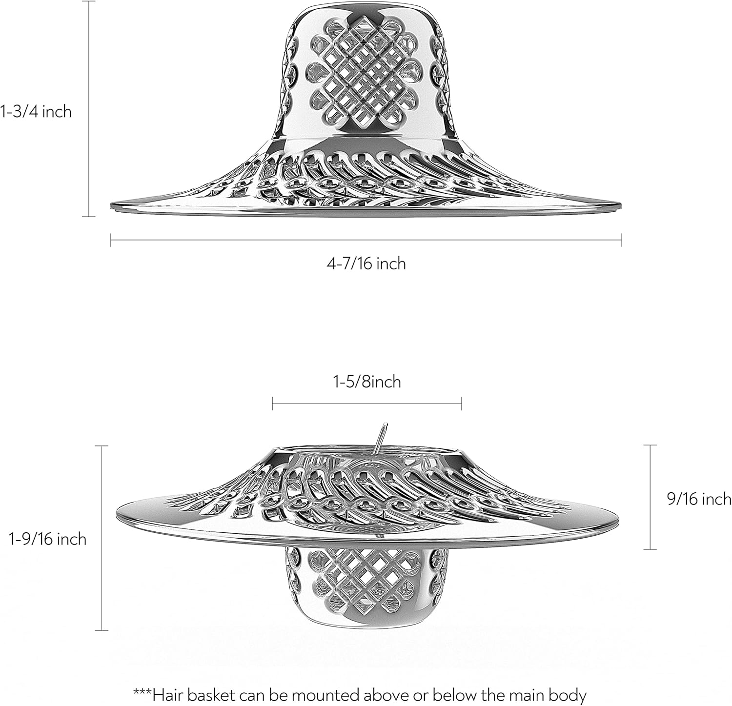 PRIMSOPH Shower Drain Hair Catcher Pop Up Strainer