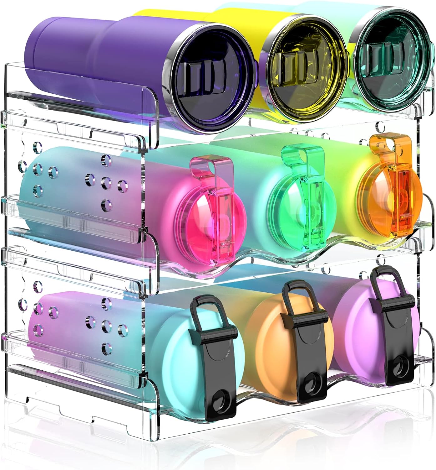 Areforic 3-Pack Stackable Water Bottle Organizer