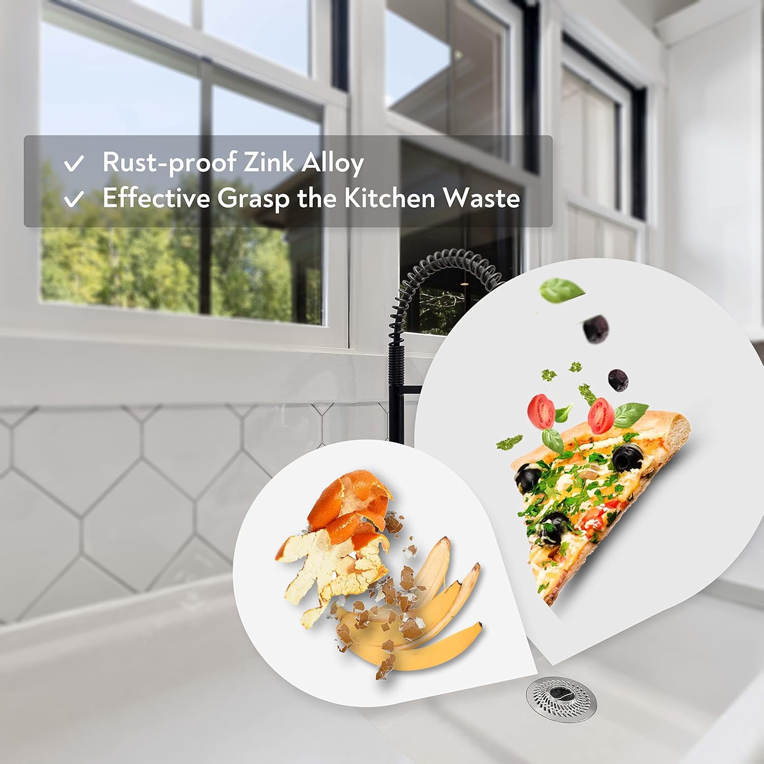PRIMSOPH Shower Drain Hair Catcher Pop Up Strainer