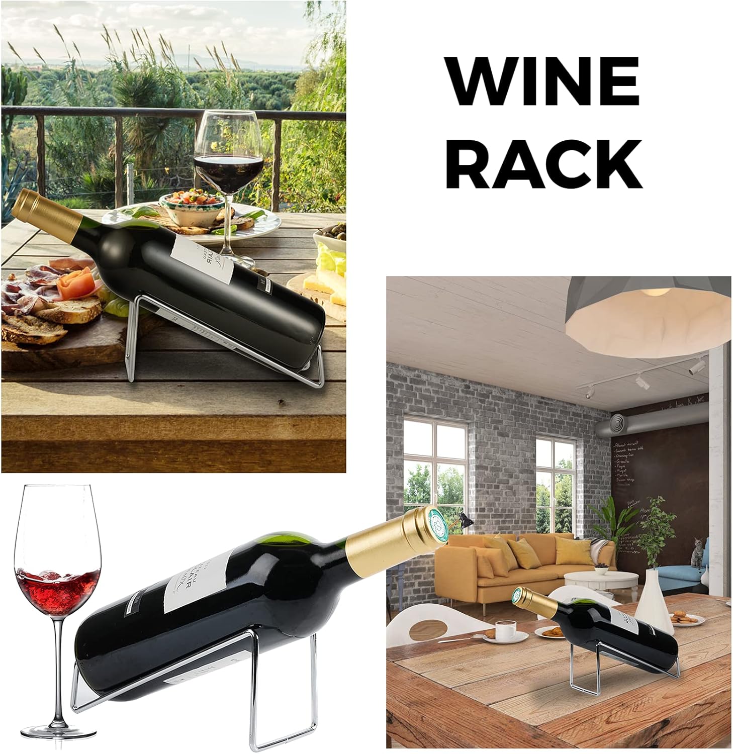 Yeesport 6-Piece Wine Rack Set - Durable Metal Bottle Holder 1