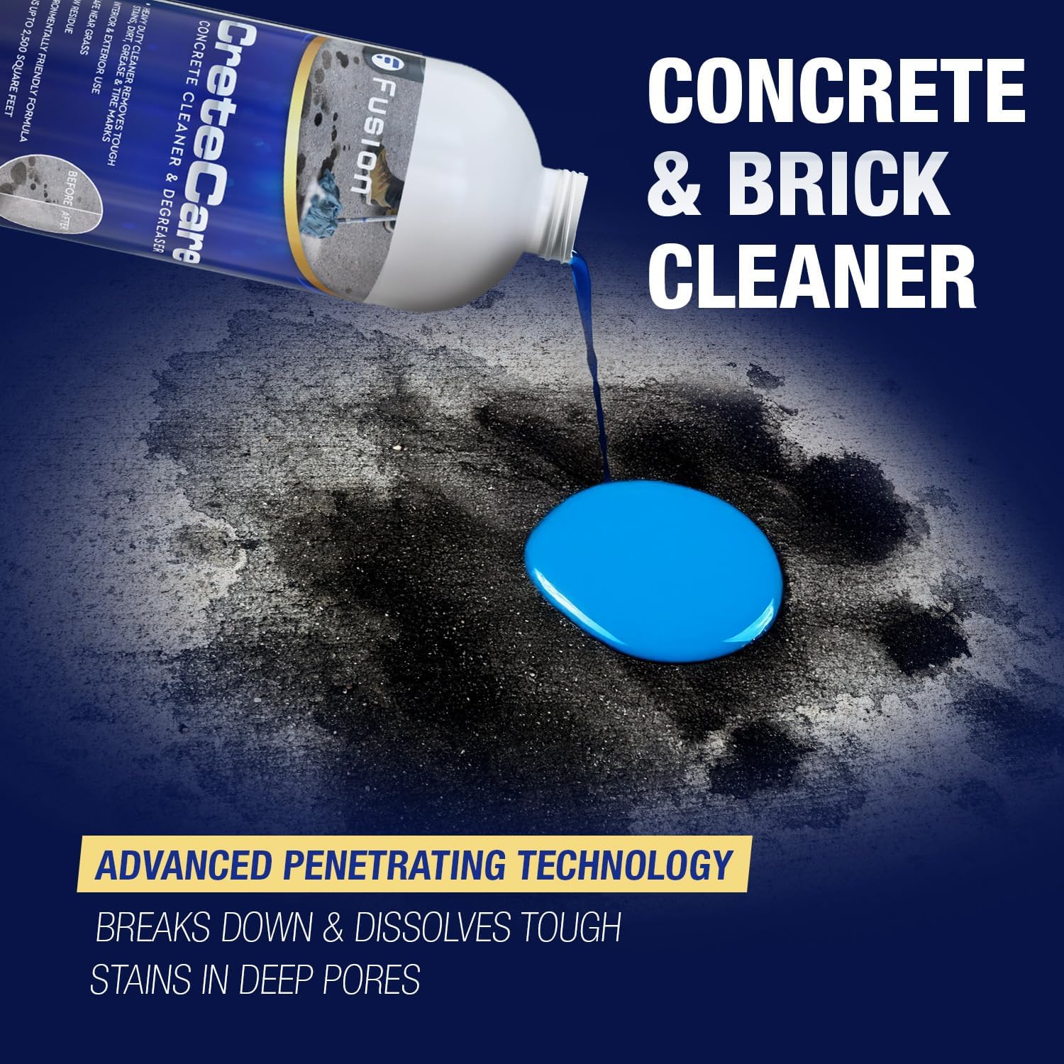 Fusion CreteCare Ultimate Concrete Cleaner and Driveway Oil Stain Remover 128 Fl Oz